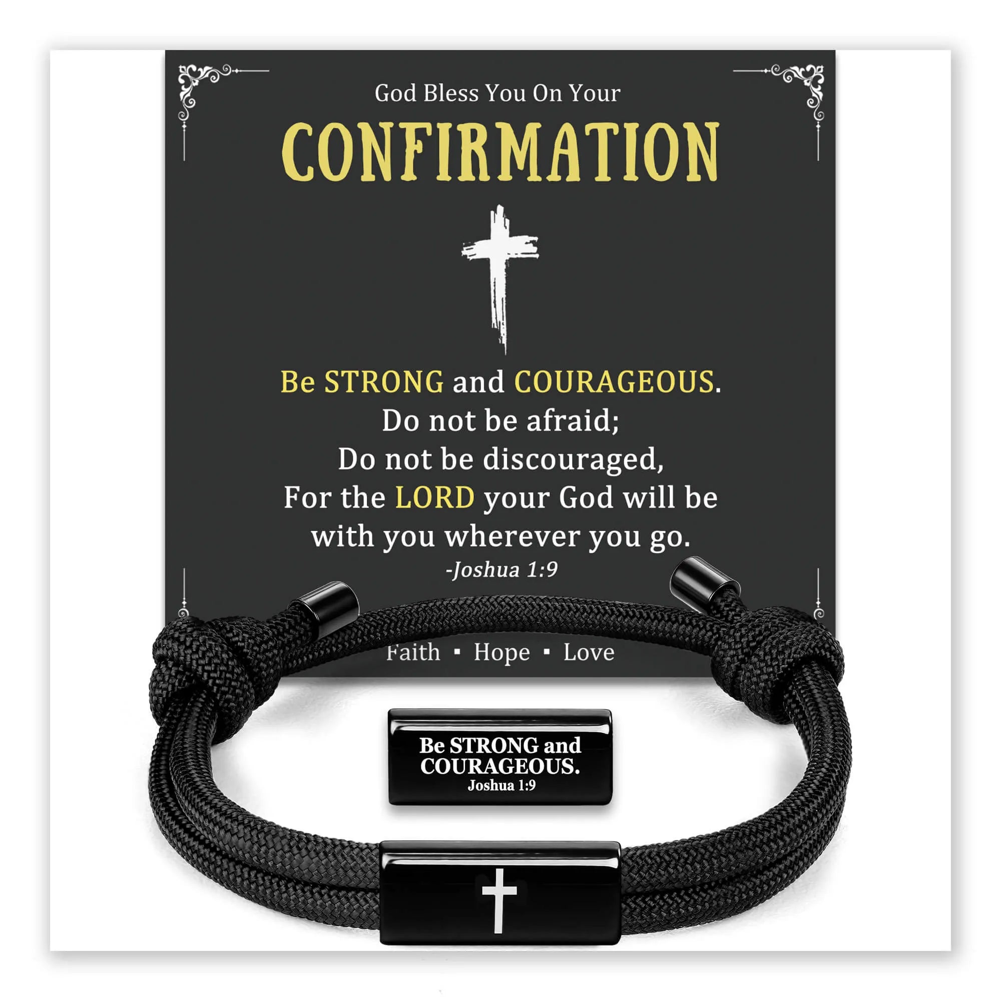 Faith Cross Bracelet with Confirmation message card