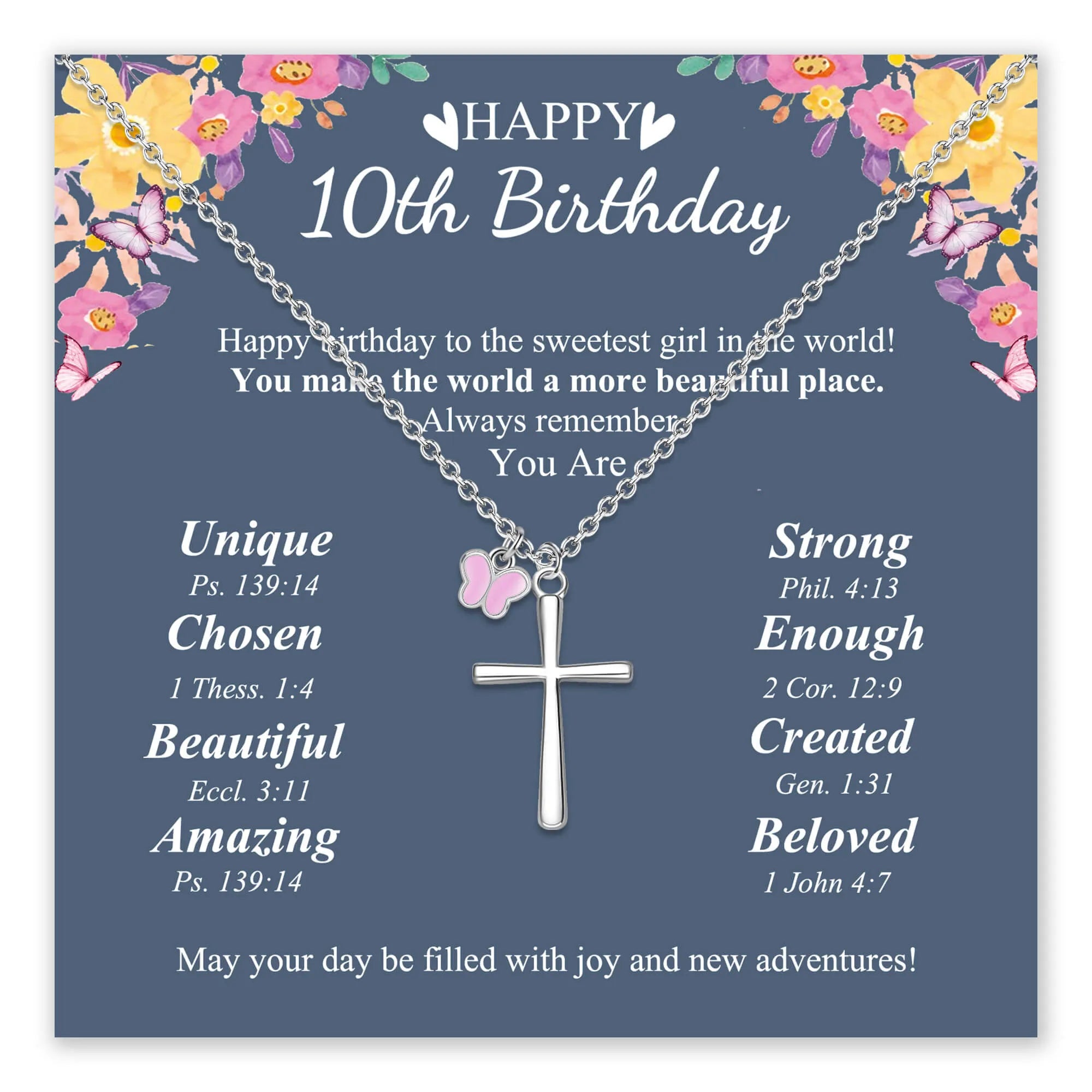 Beloved Cross Birthday Necklace for Girls