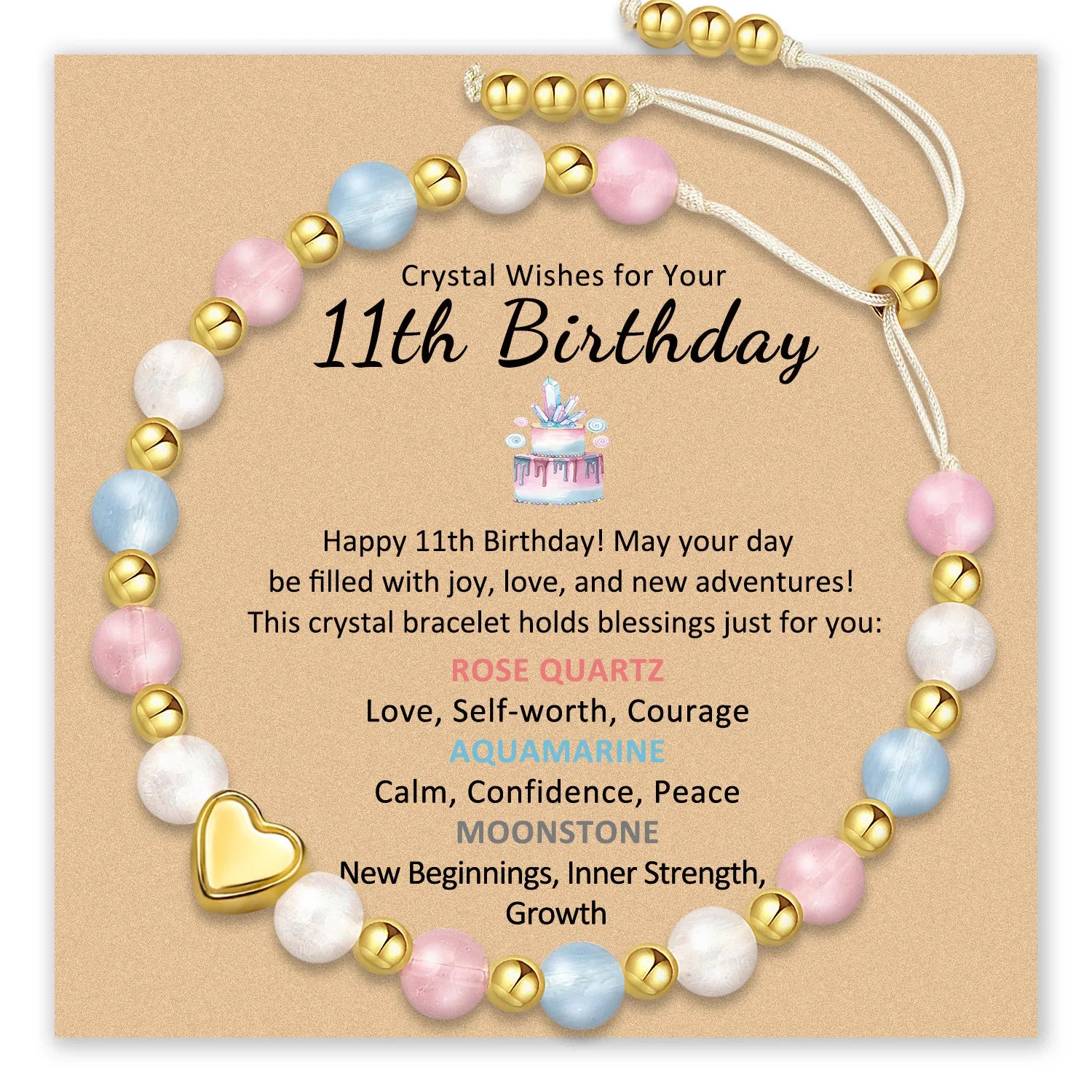 Crystal Wishes Birthday Bracelet for Girls