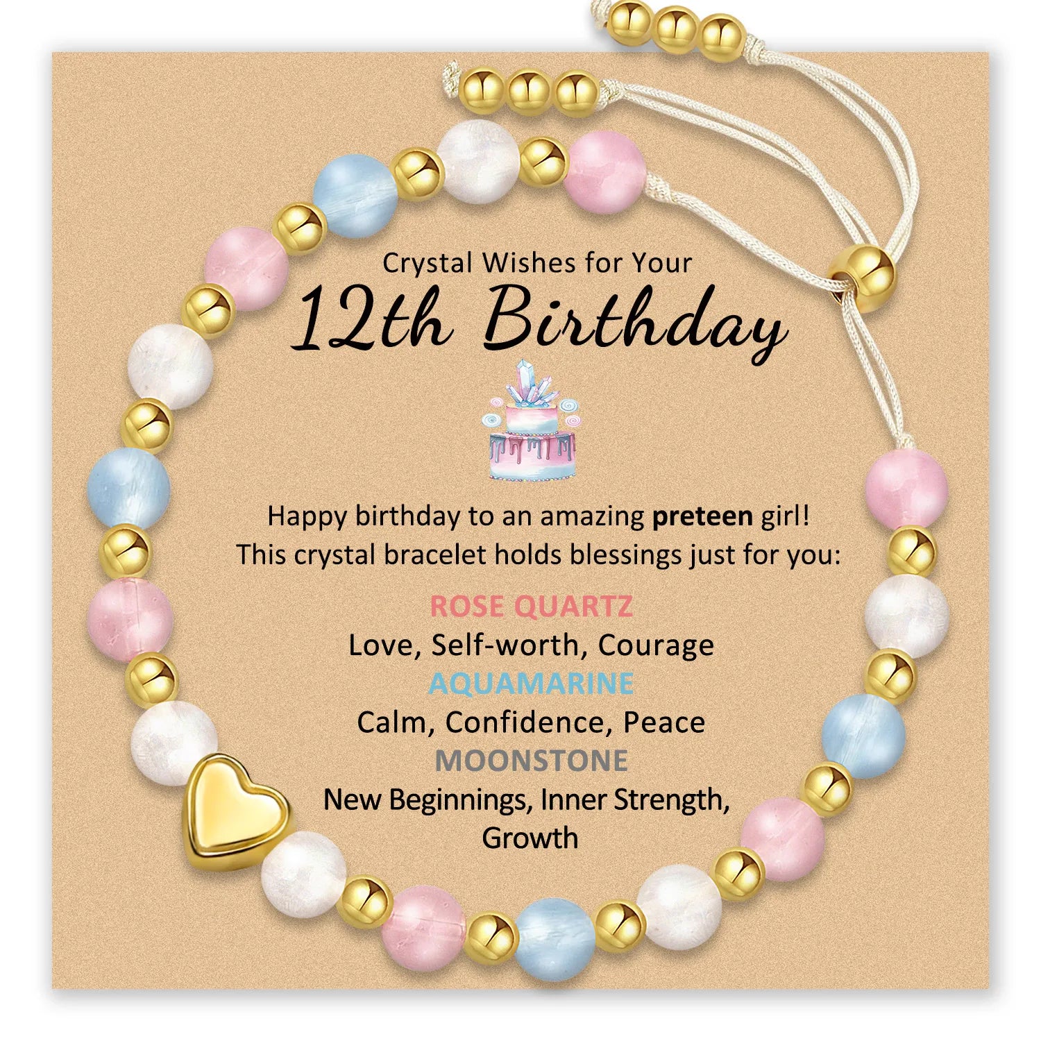 Crystal Wishes Birthday Bracelet for Girls