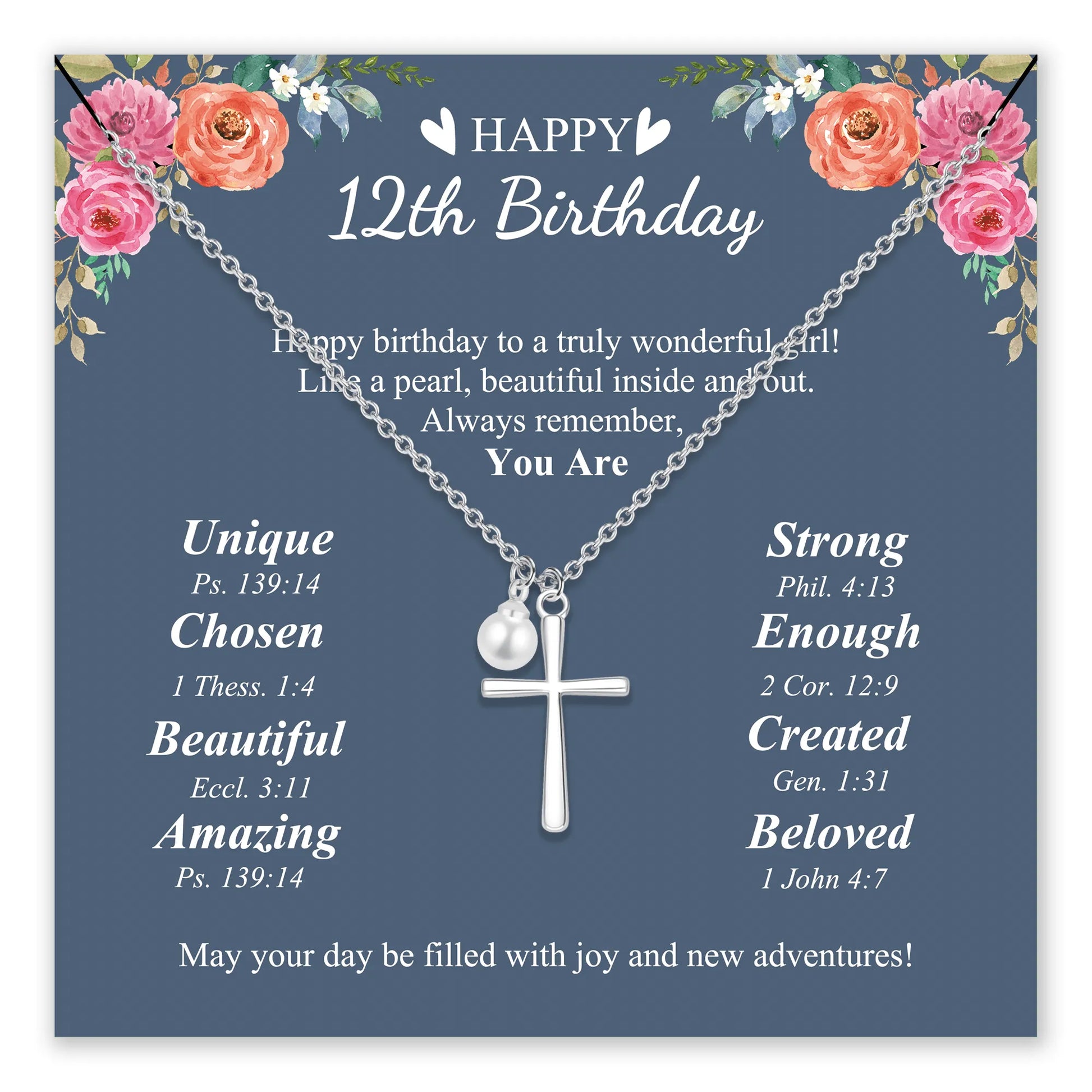 Beloved Cross Birthday Necklace for Girls