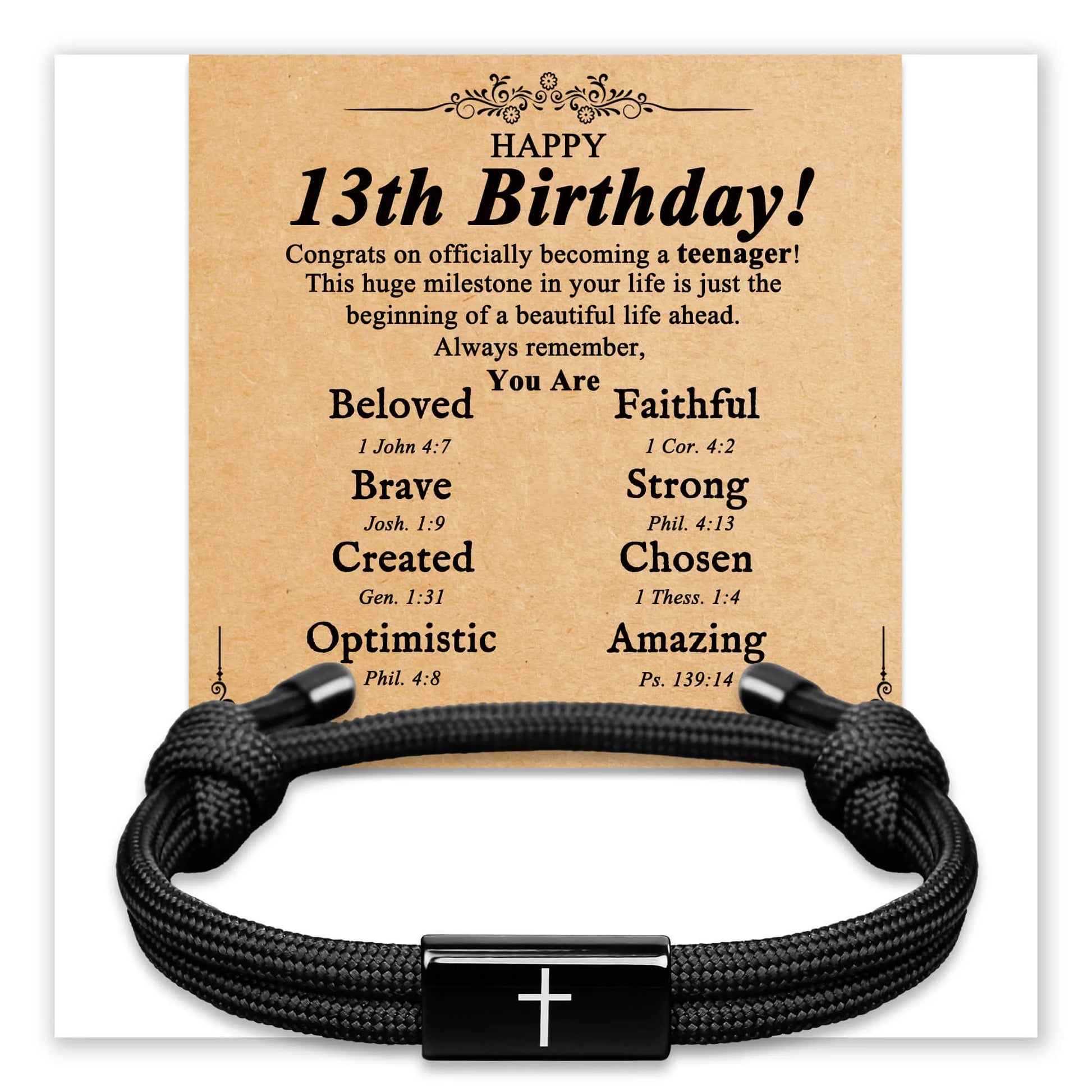 Faith Cross Birthday Bracelet for Boys