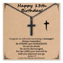 Birthday card with cross necklace for 13th birthday