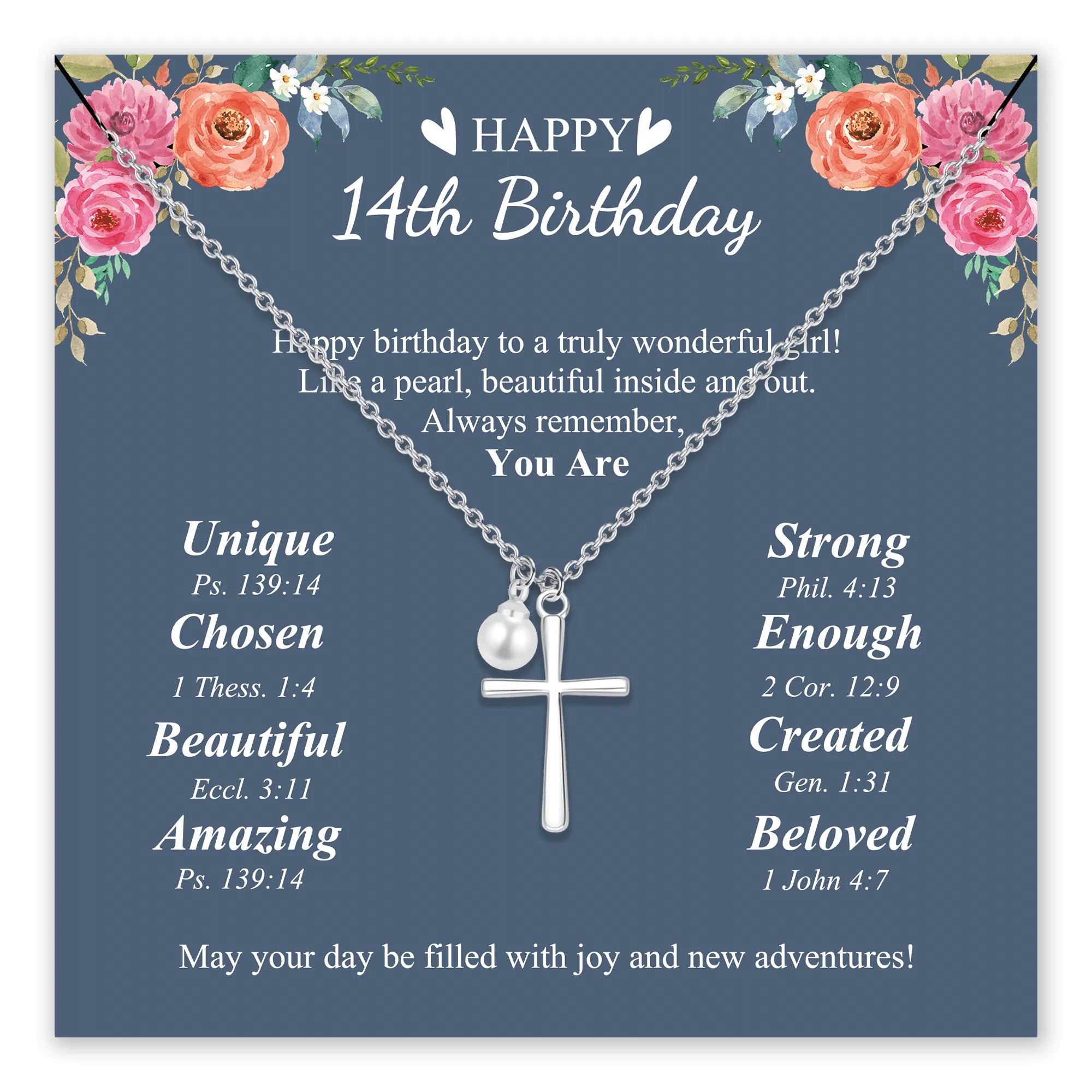 Beloved Cross Birthday Necklace for Girls