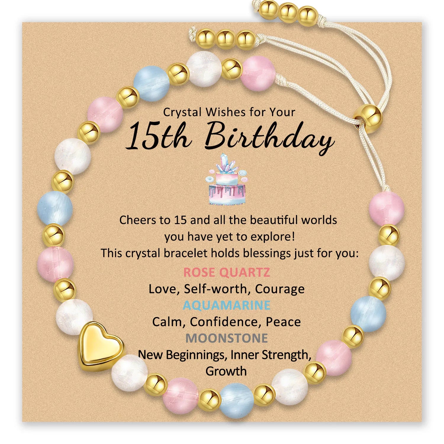Crystal Wishes Birthday Bracelet for Girls