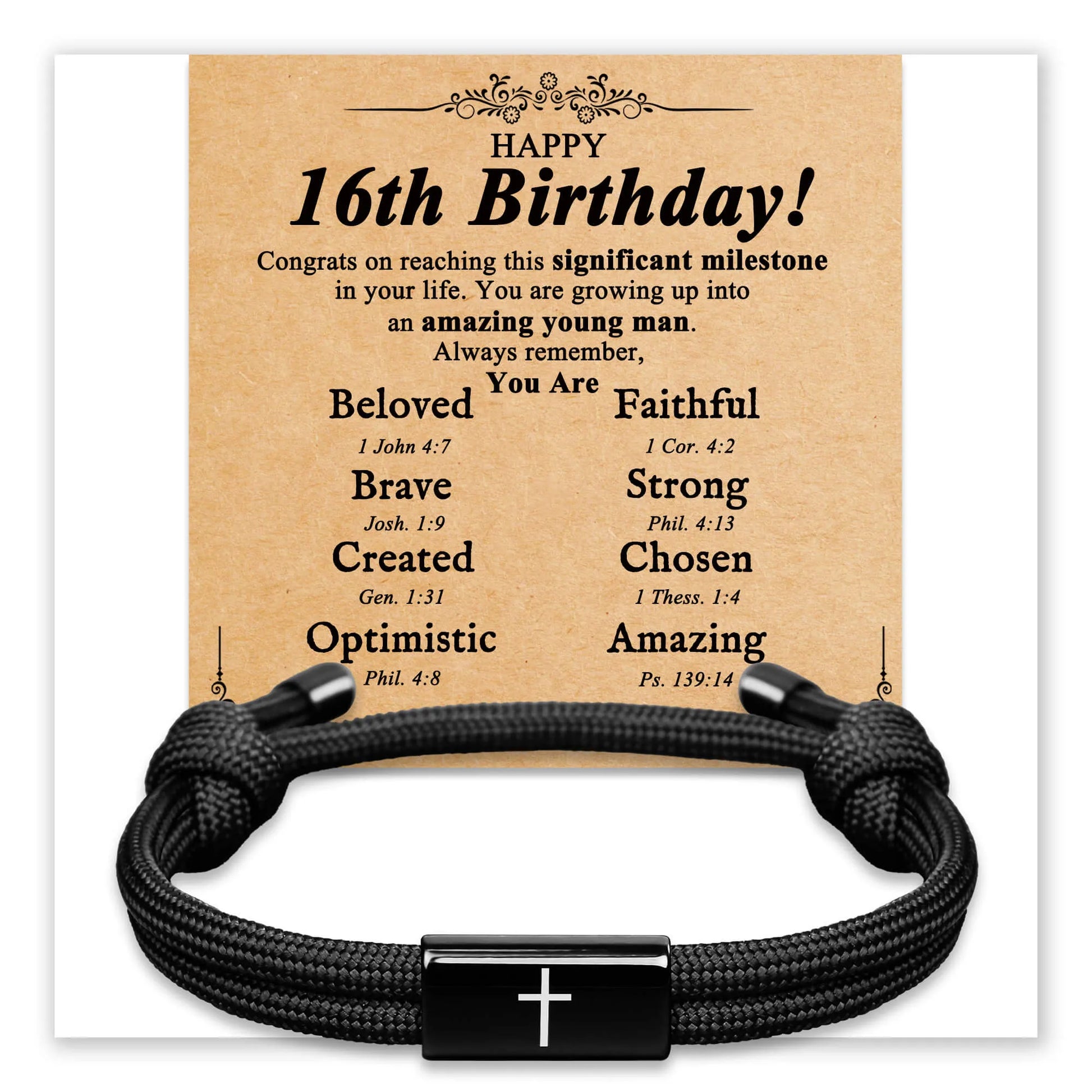 Faith Cross Birthday Bracelet for Boys
