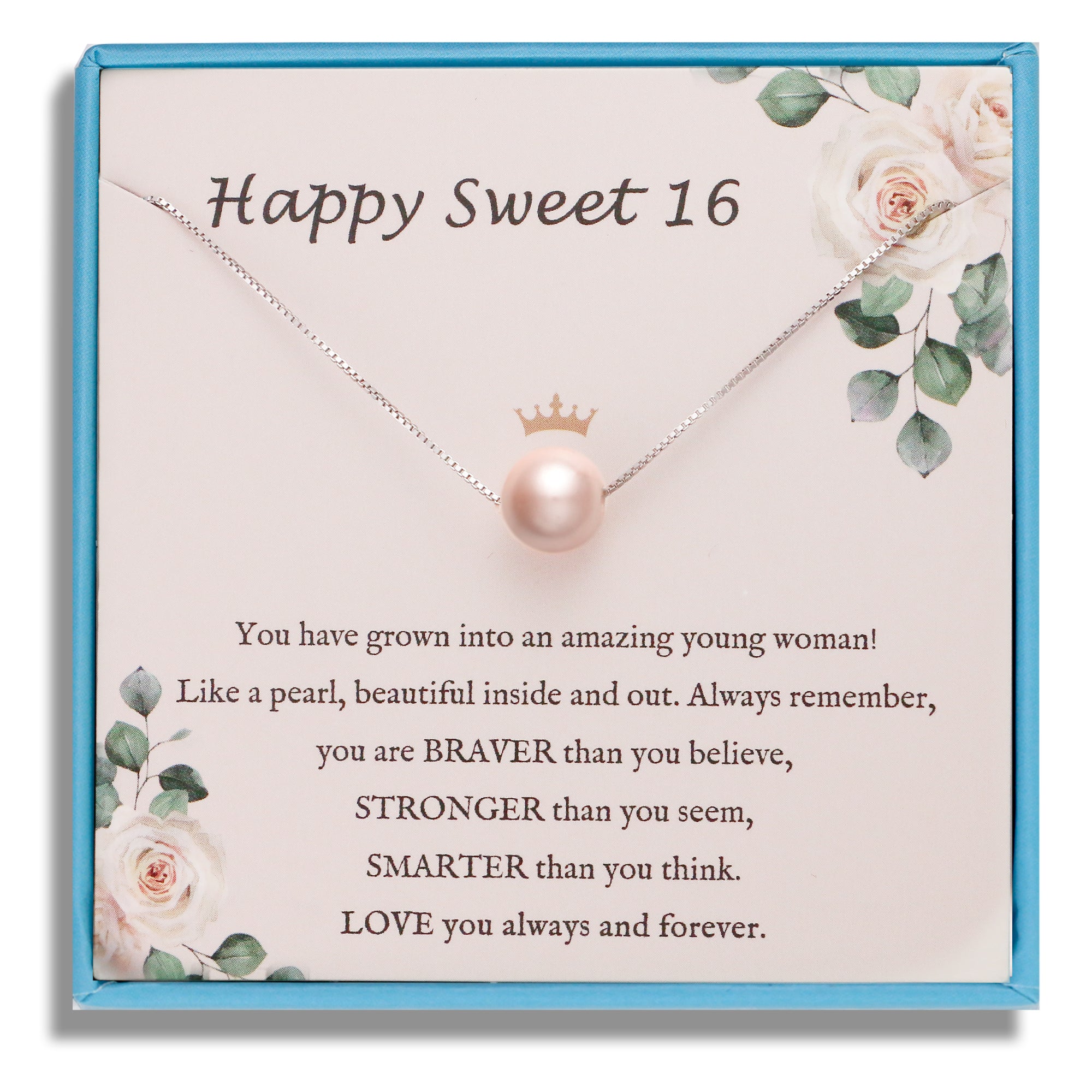 Happy 16th Birthday Pink Pearl Necklace