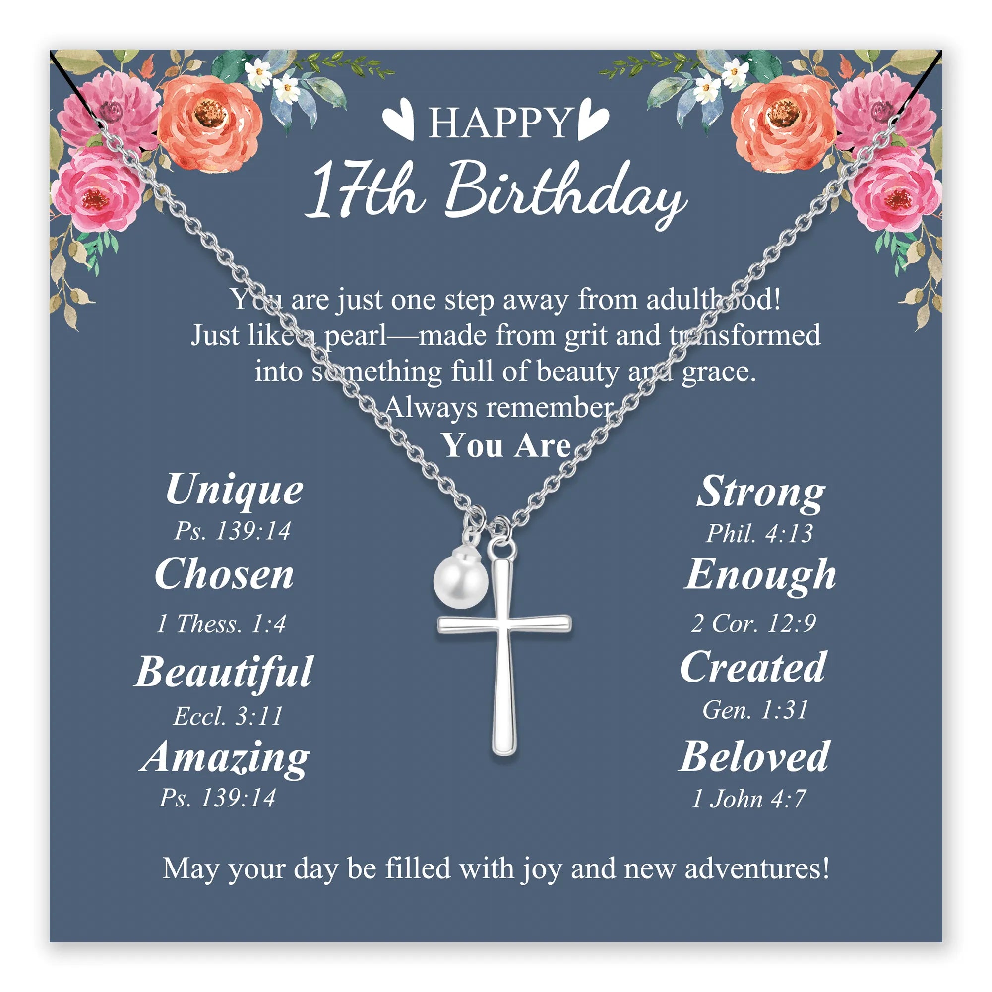 Beloved Cross Birthday Necklace for Girls