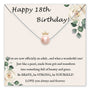 Birthday card with a pearl necklace and floral design for an 18th birthday