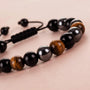 Close-up of Strength & Love Stone Bracelet showing beads