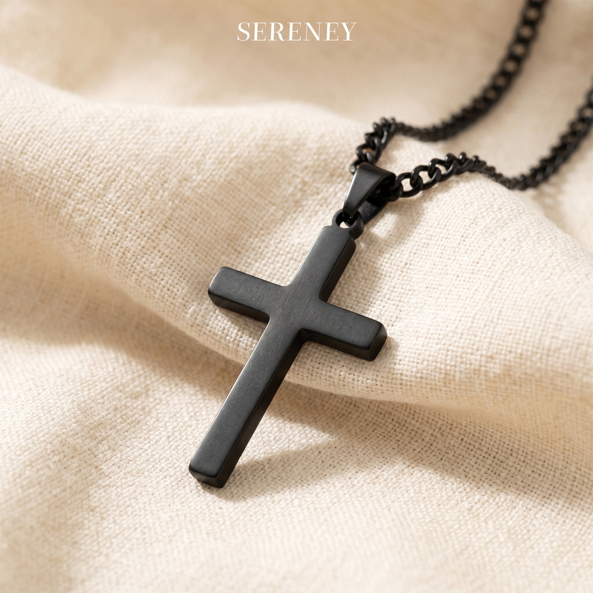 Strong & Courageous Cross Birthday Necklace