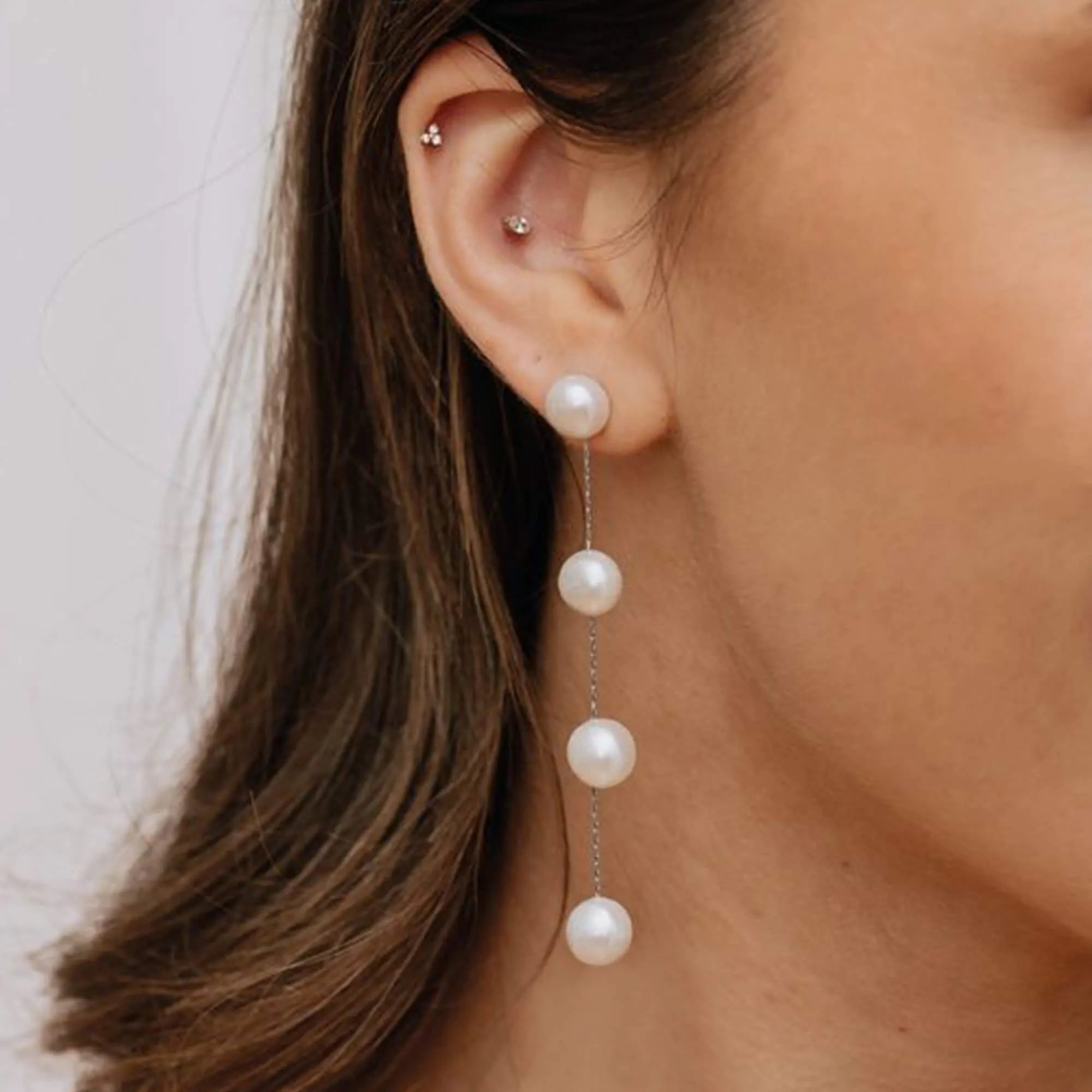 Sterling Silver  Pearl Drop Earrings