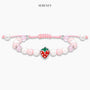 Berry Sweet Birthday Bracelet featuring pink beads and strawberry charm