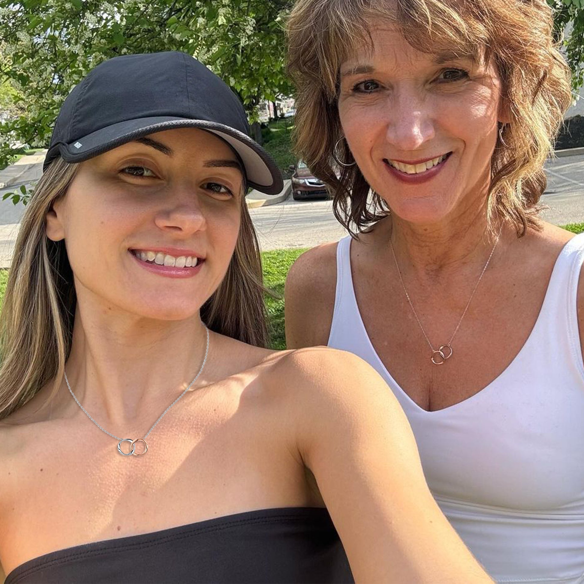 Sterling Silver Mother Daughter Necklace