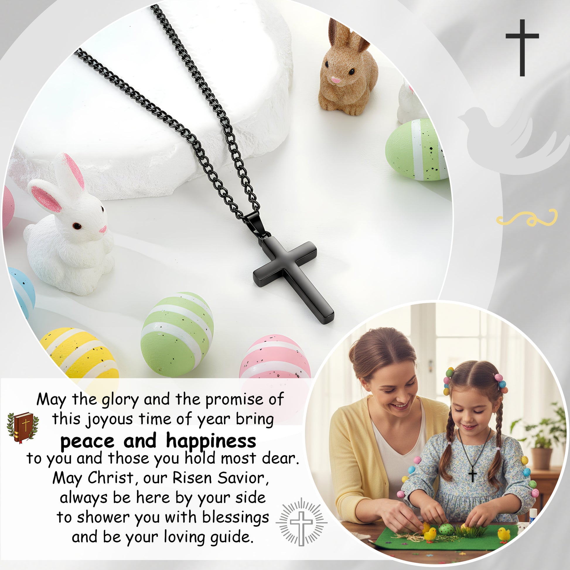 Easter Cross Necklace for Boys & Teens