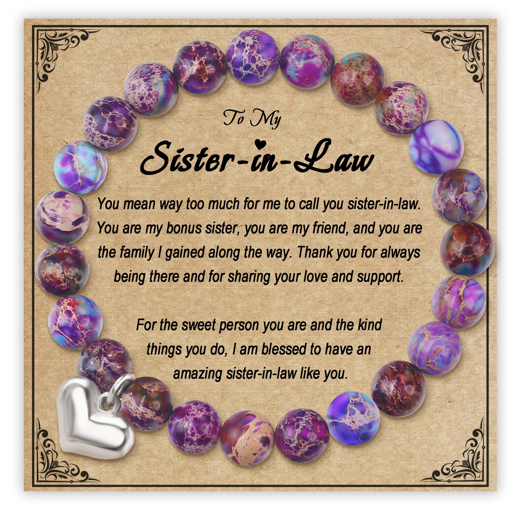 Purple Zebra Sister-in-Law Bracelet