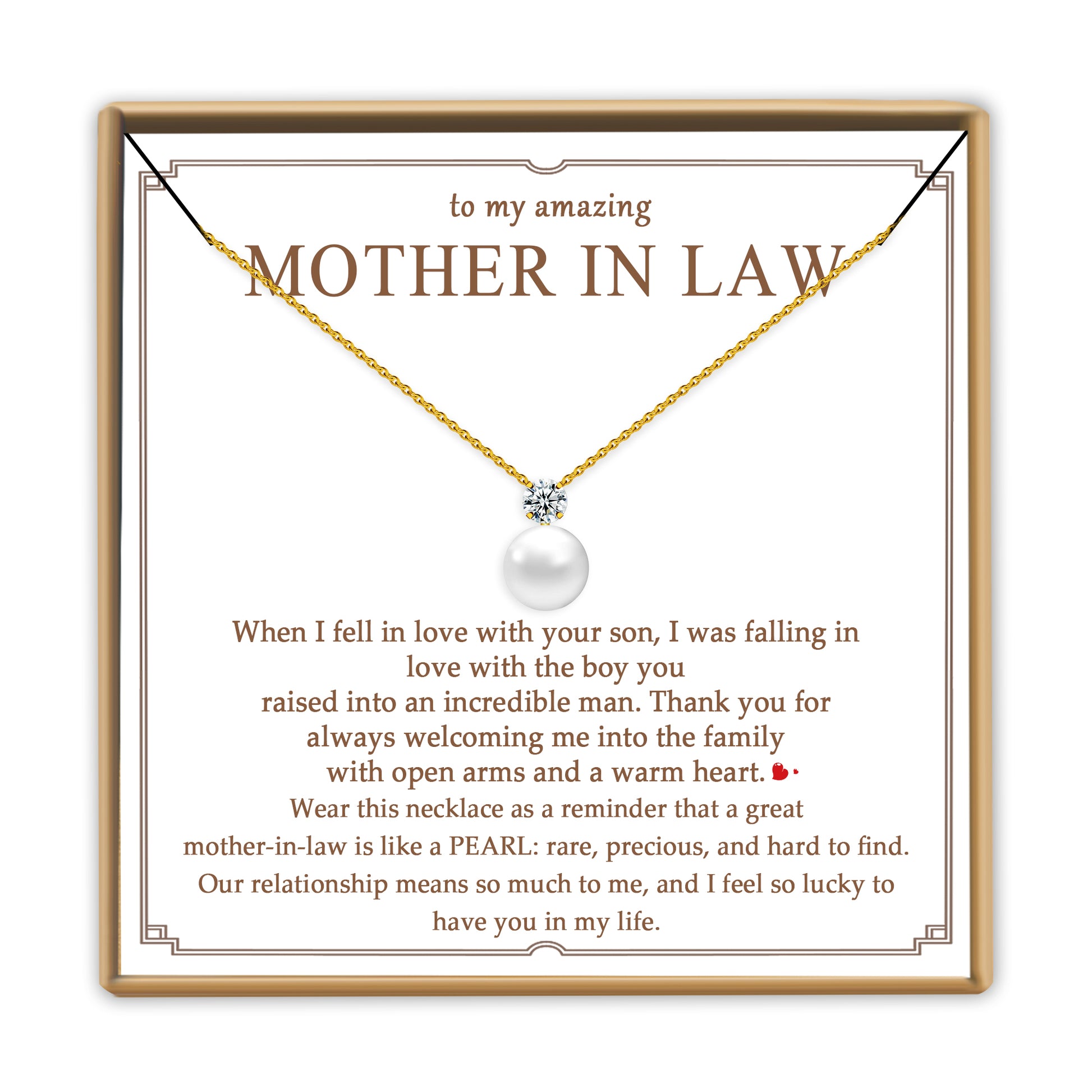 Single Pearl Necklace for Mother in Law