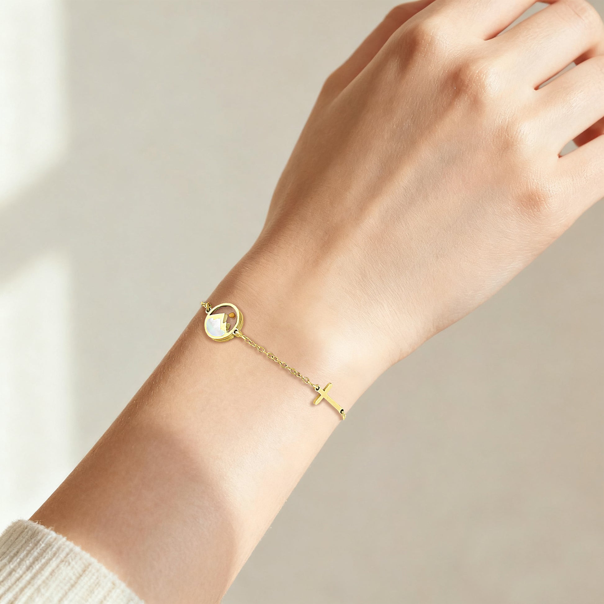Mustard Seed Cross Bracelet