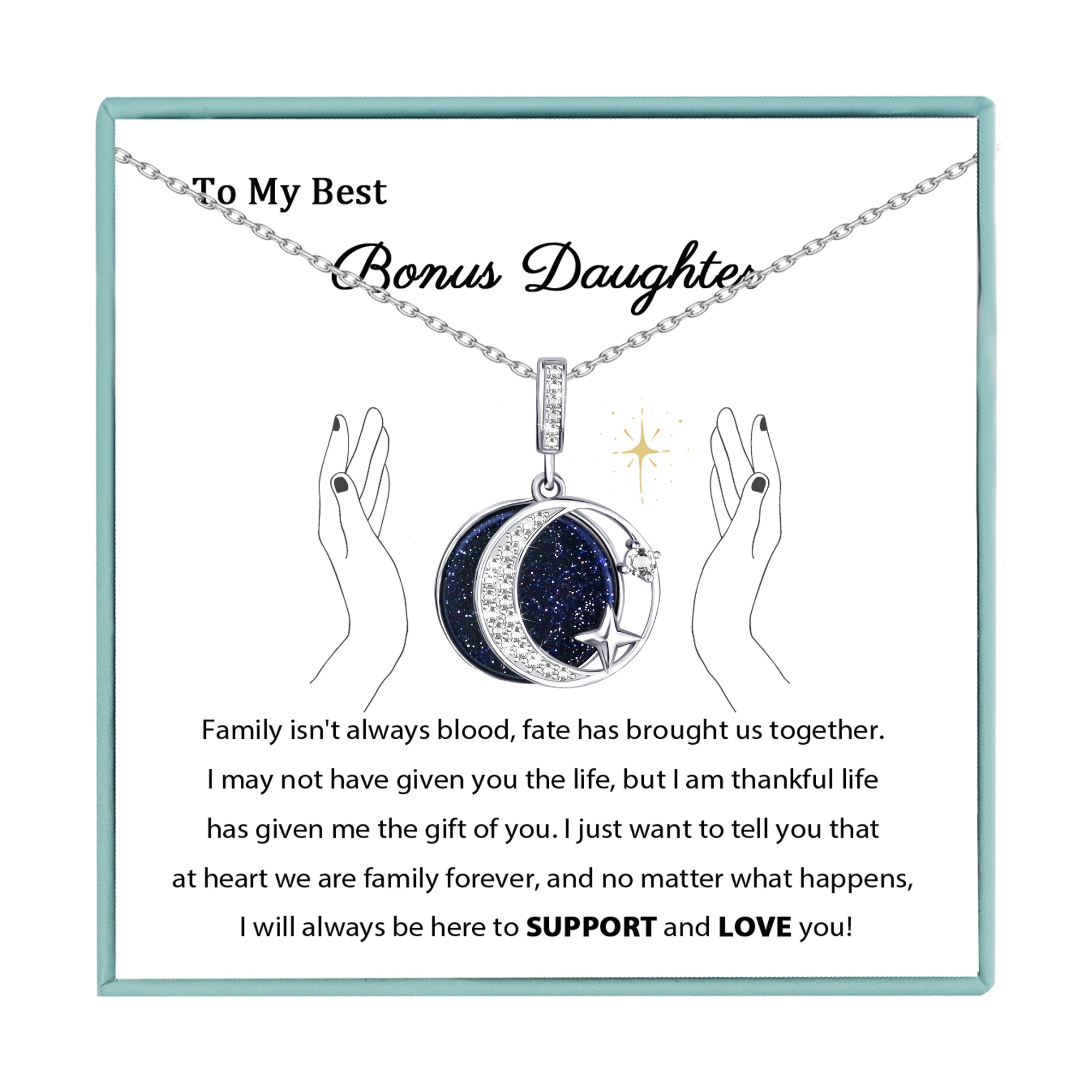 Bonus Daughter Moon and Stars Necklace