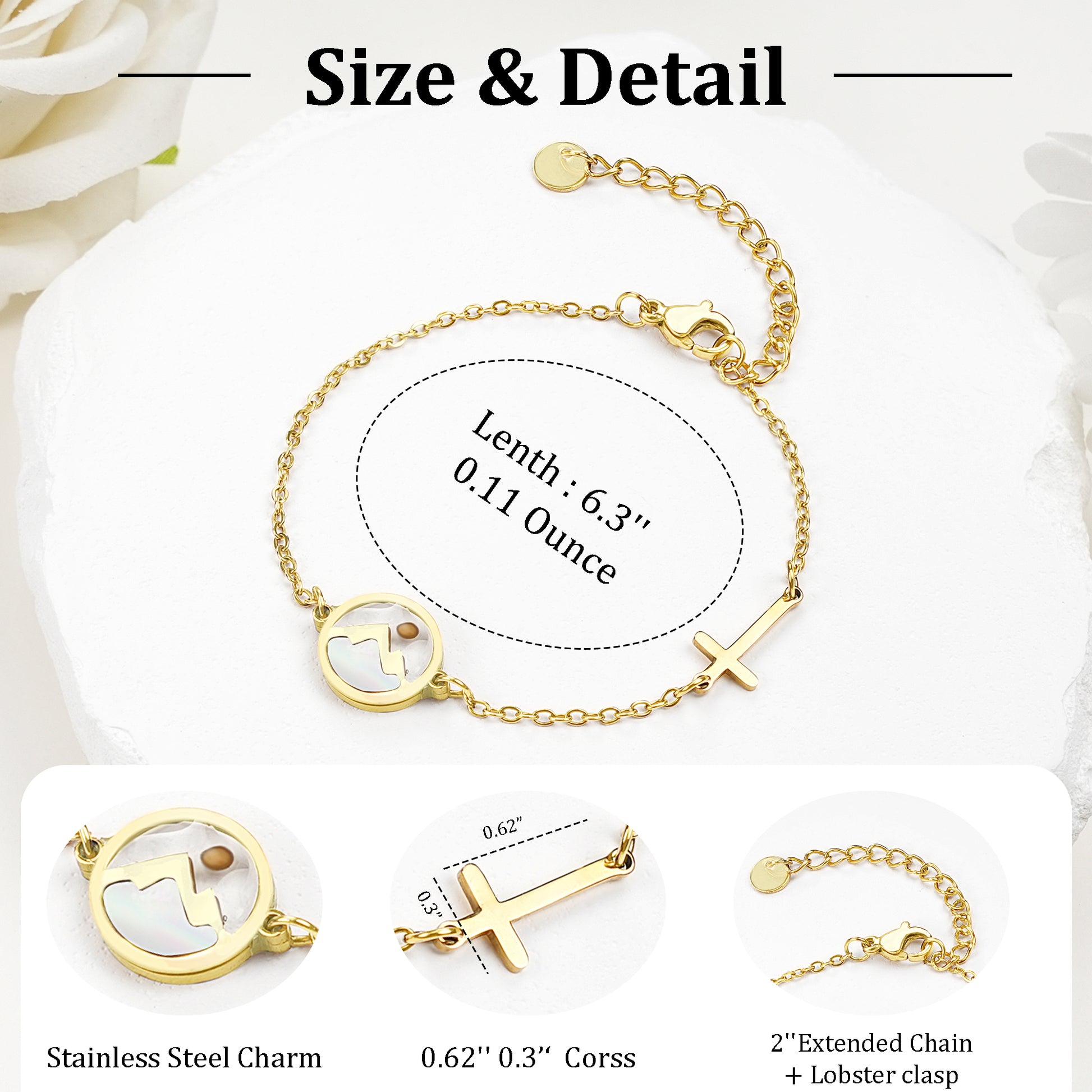 Mustard Seed Cross Bracelet