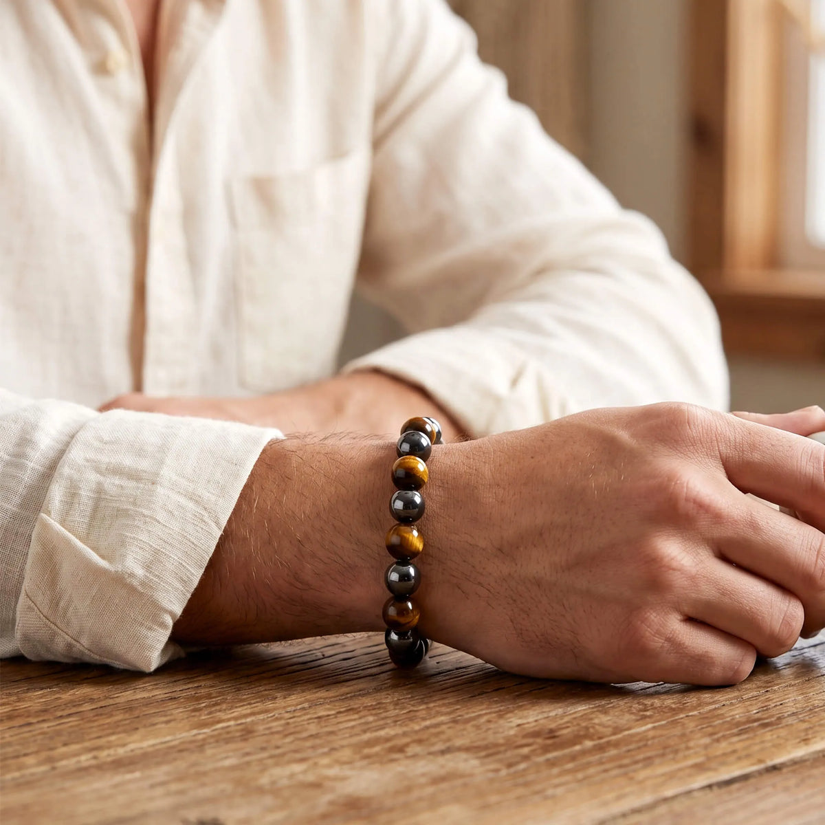 Mens Graduation Adventure Stone Bracelet