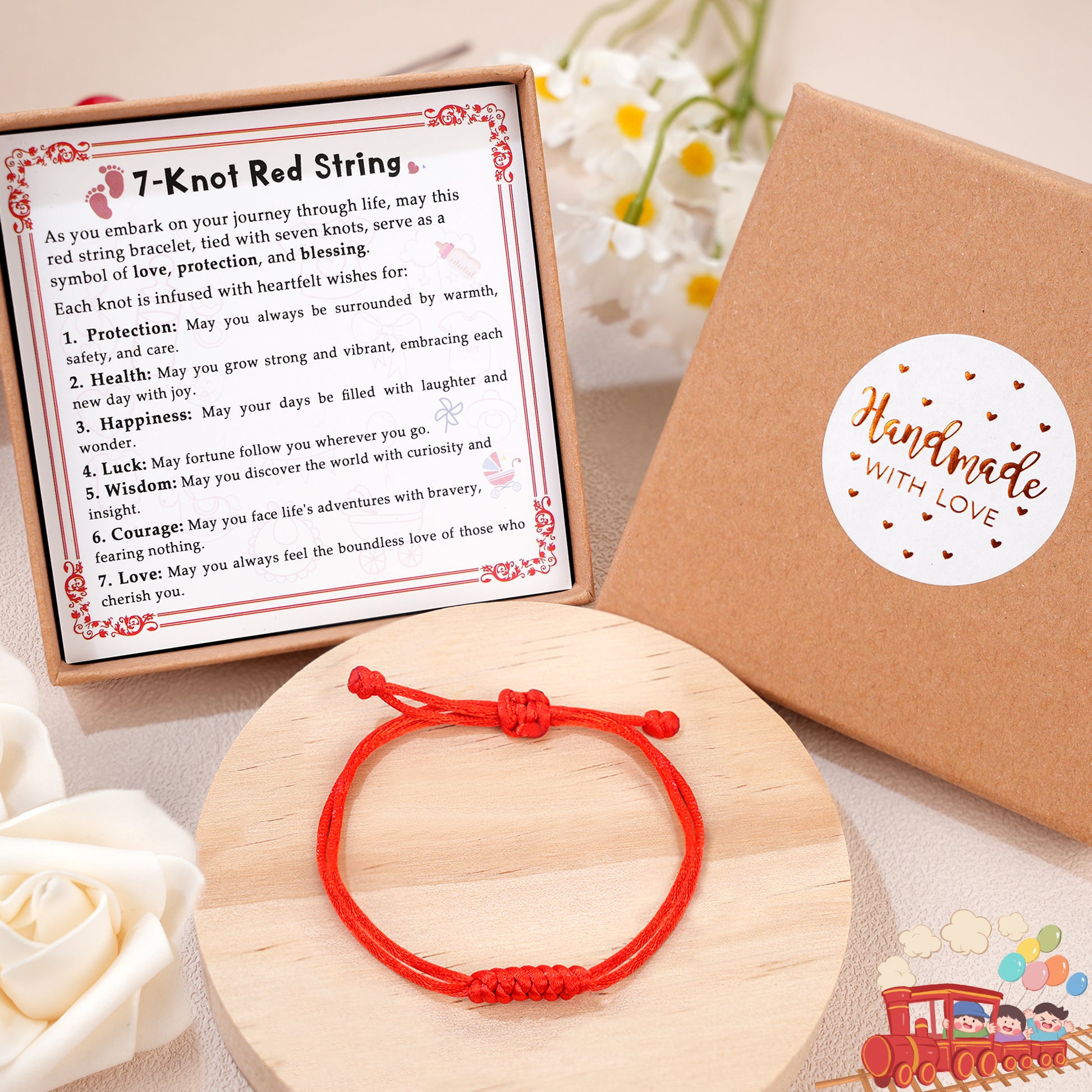 7 Knot Red String Bracelet