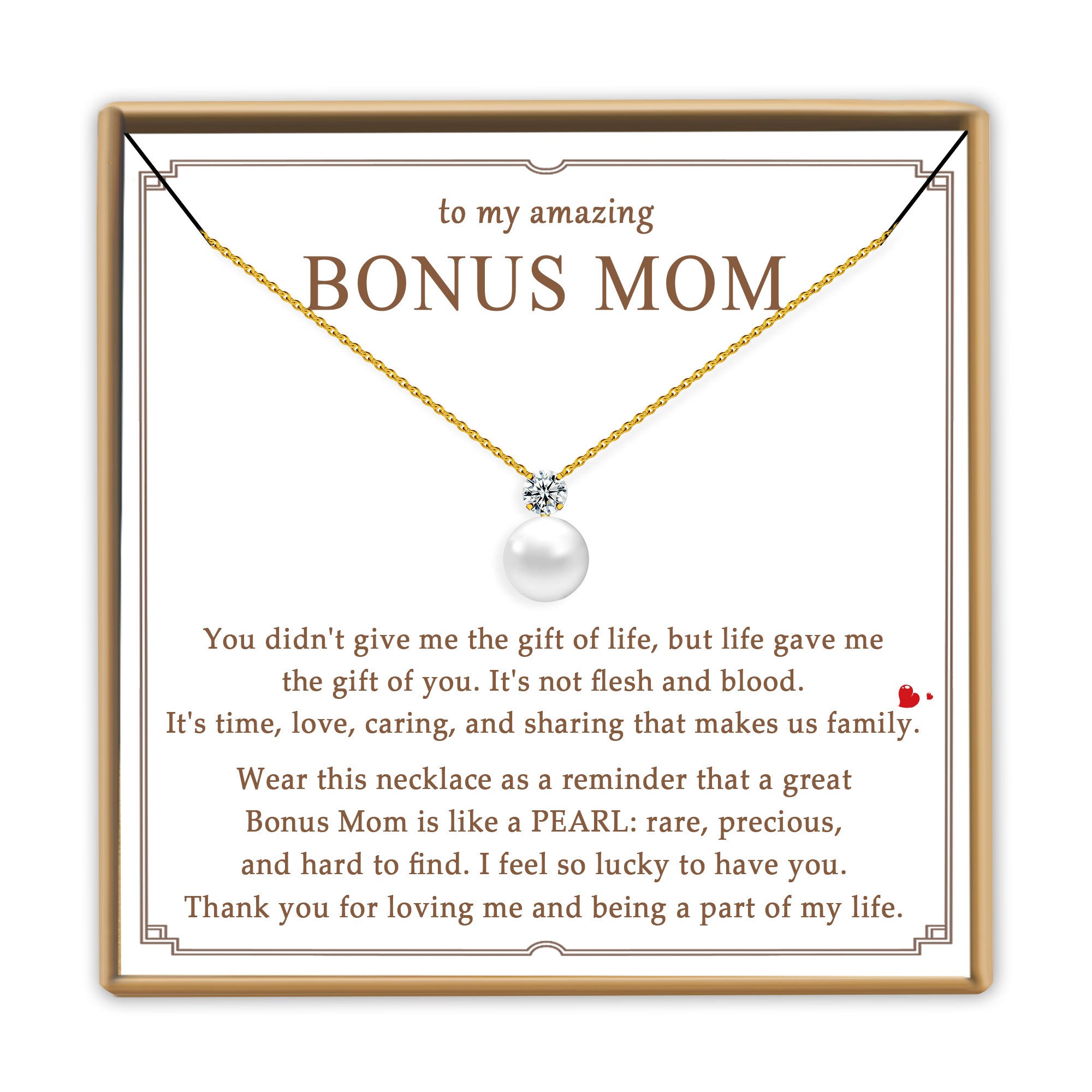 Single Pearl Necklace for Bonus Mom