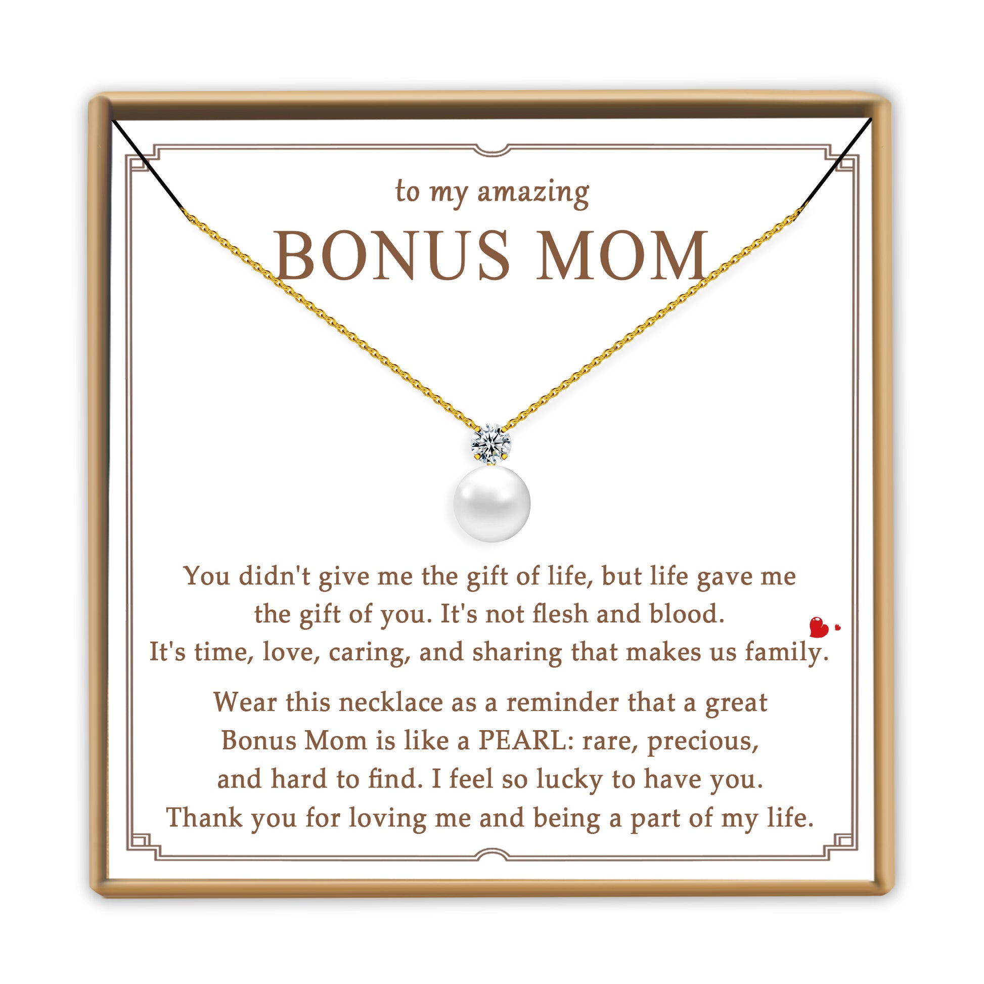 Single Pearl Necklace for Bonus Mom