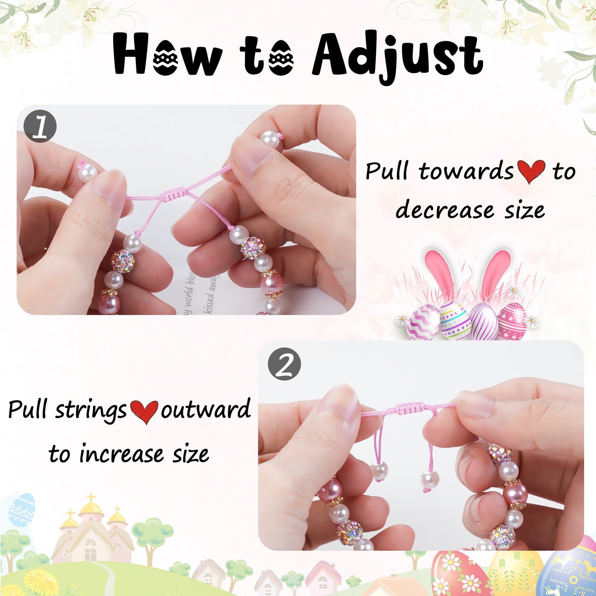 Easter Blessings Cross & Pearl Beaded Bracelet