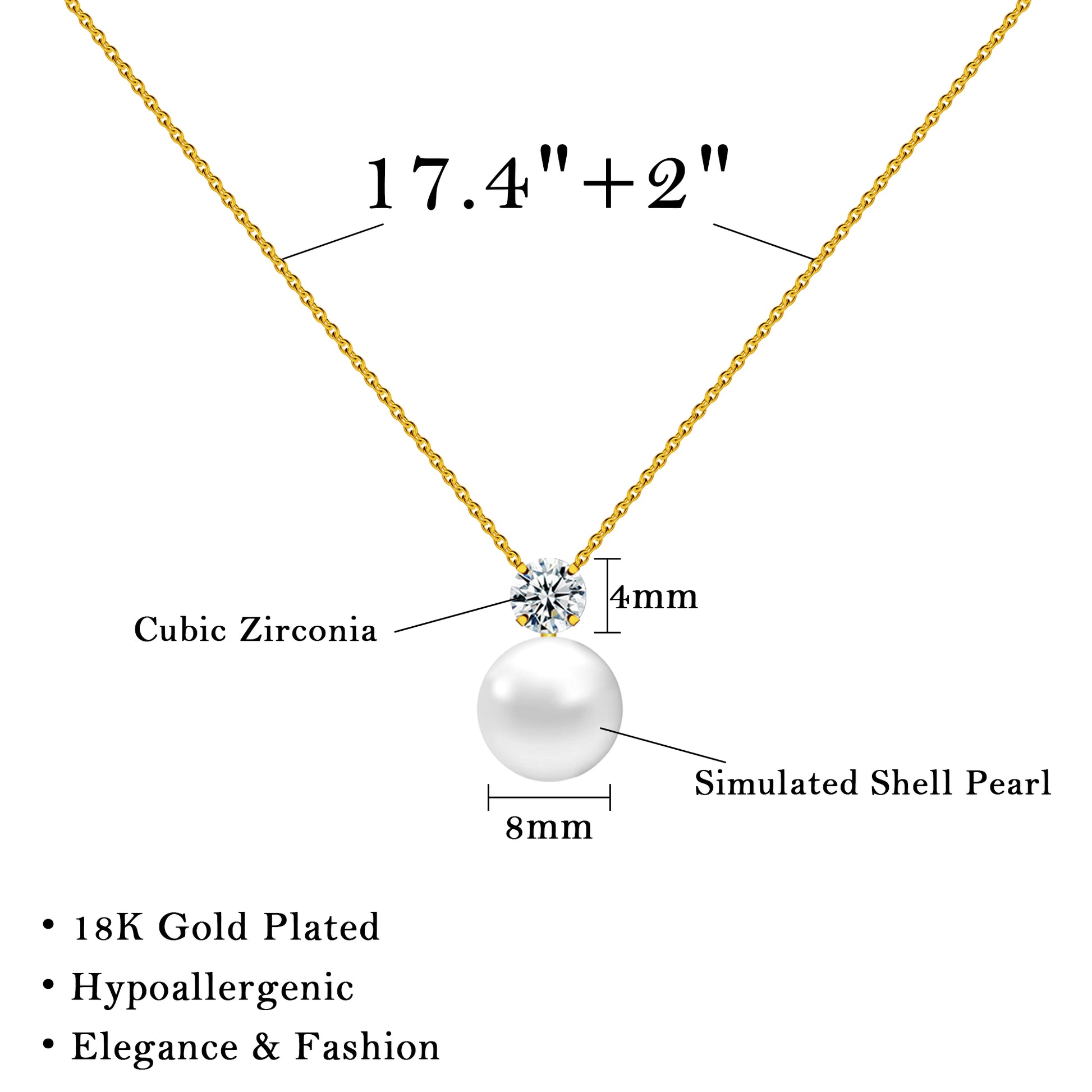 Single Pearl Necklace for Bonus Mom