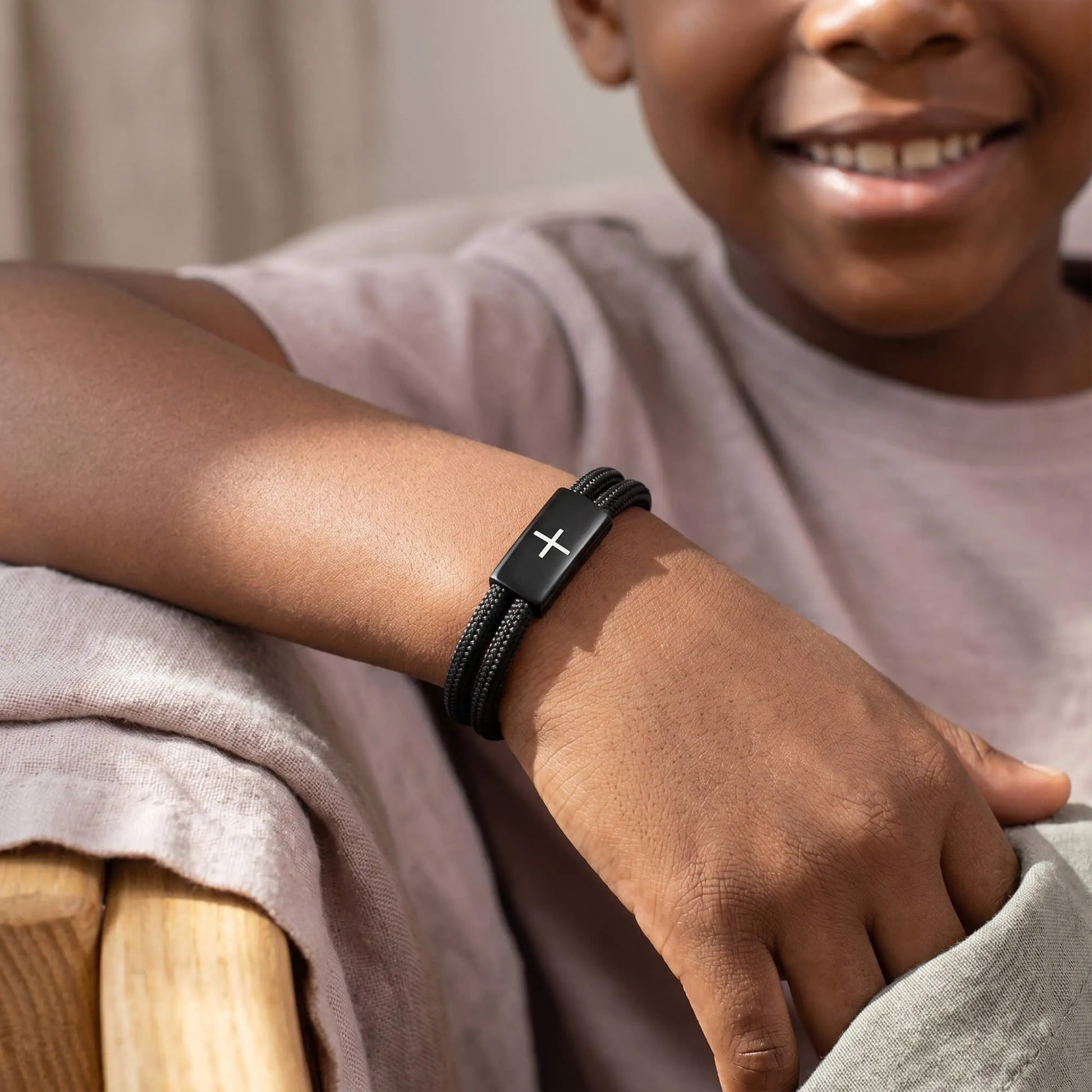 Faith Cross Birthday Bracelet for Boys
