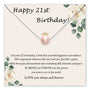 Birthday card with a pearl necklace and floral design for a 21st birthday