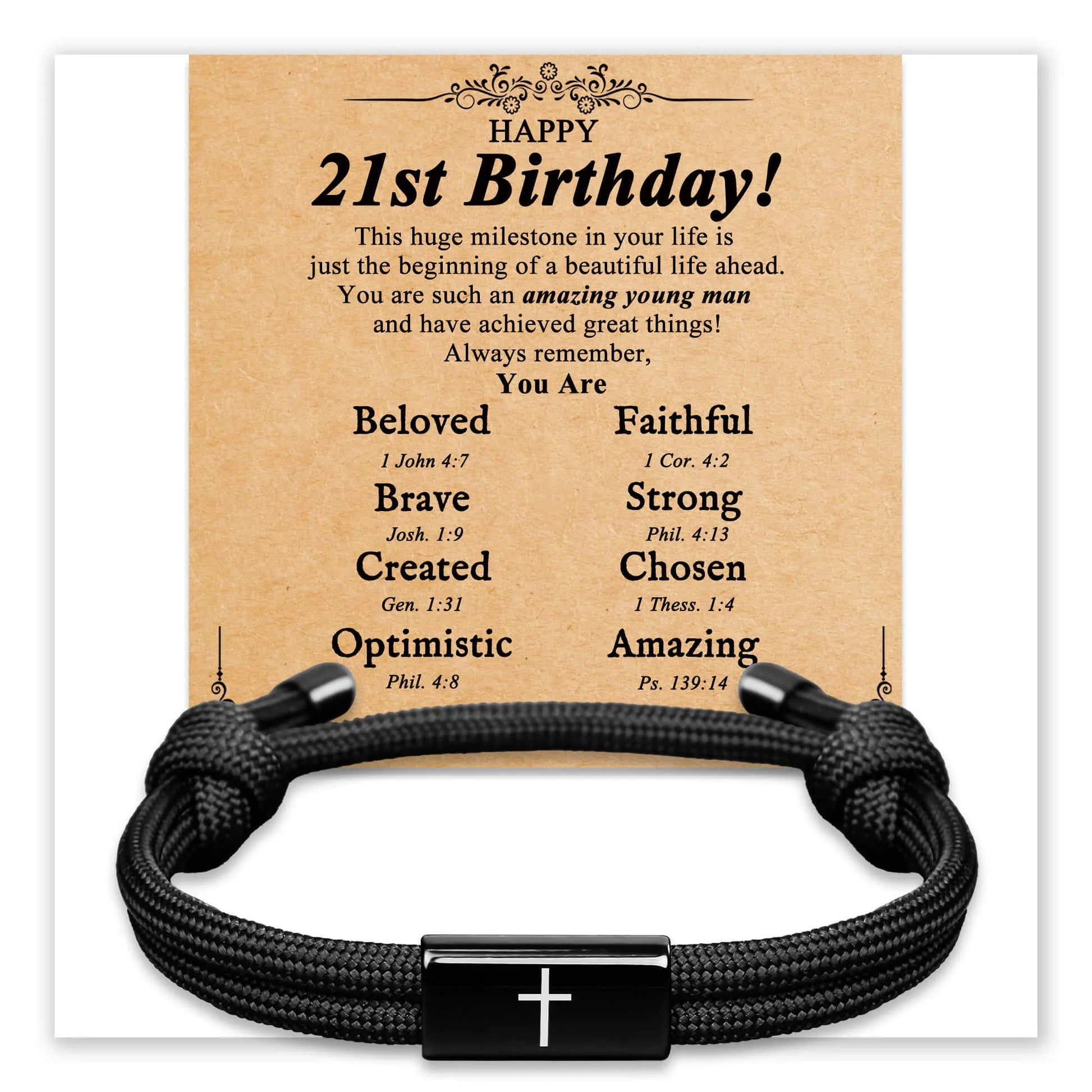 Faith Cross Birthday Bracelet for Boys
