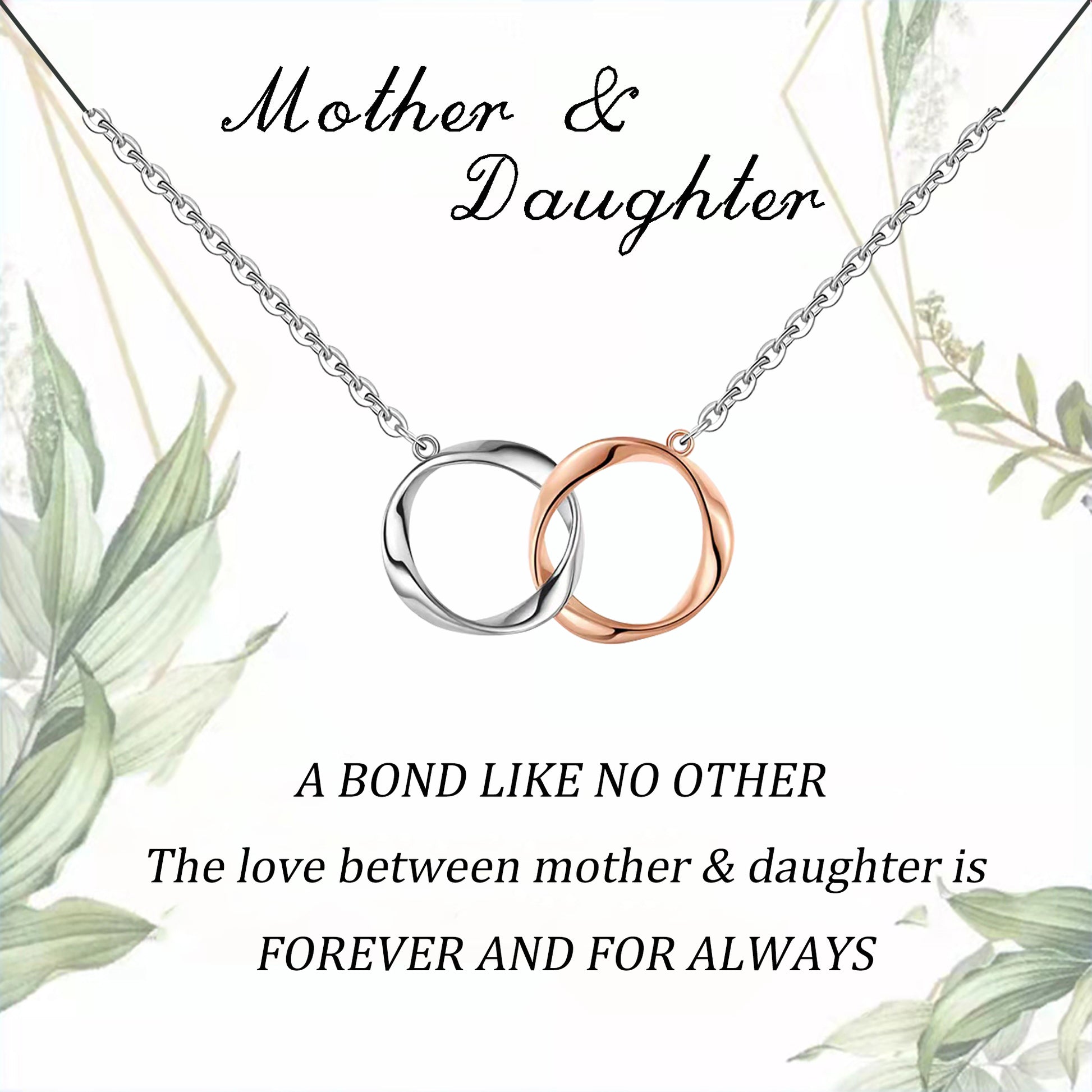 Sterling Silver Mother Daughter Necklace