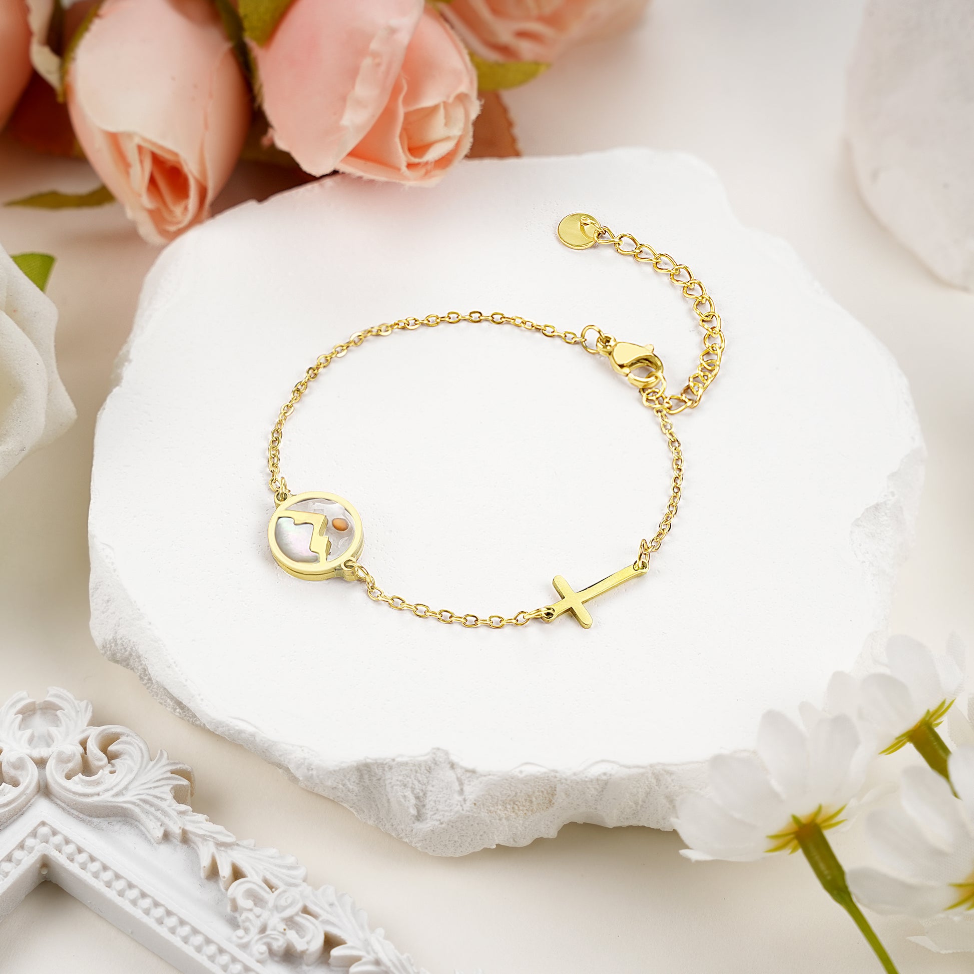 Mustard Seed Cross Bracelet