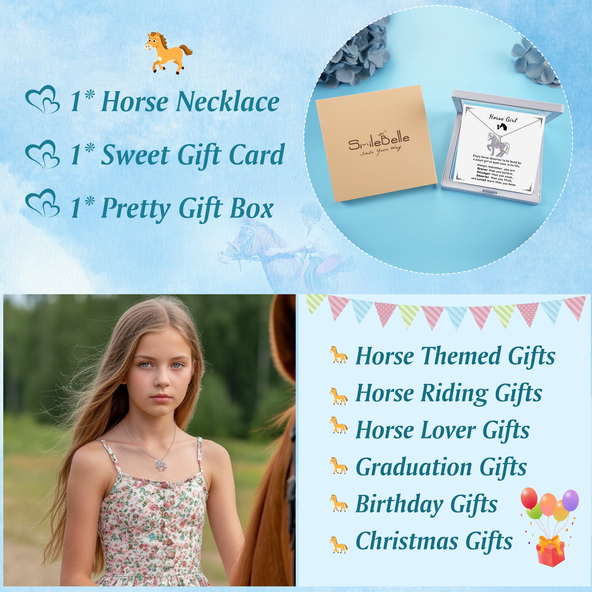 Horse Necklace for Girl