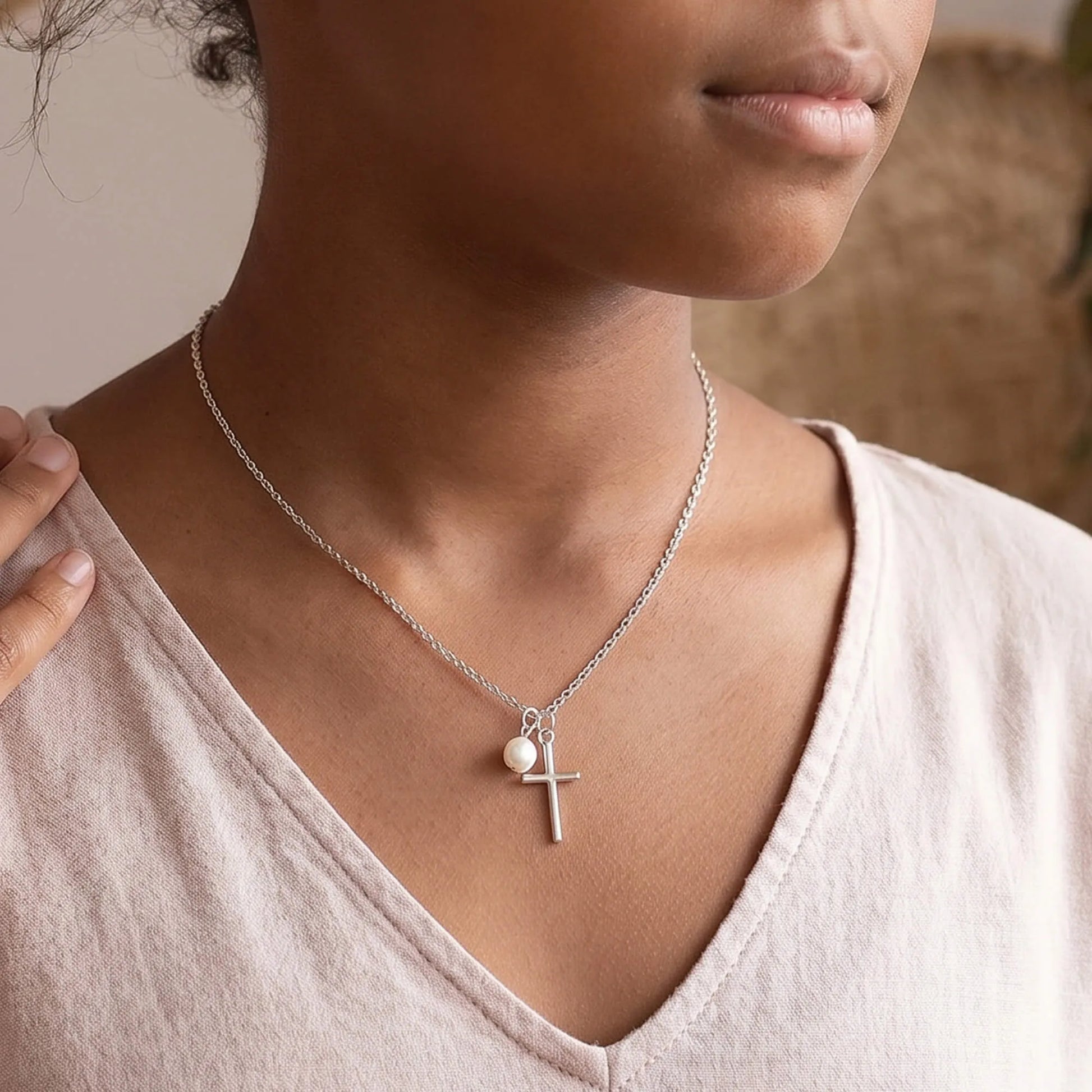 Beloved Cross Birthday Necklace for Girls