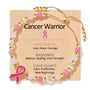 Pink beaded cancer awareness bracelet with gold beads and ribbon charm
