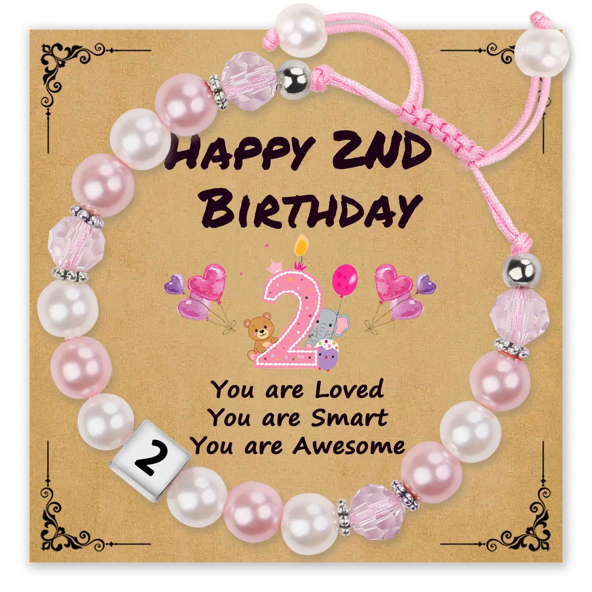 Pink Pearl Birthday Bracelet for Little Girls