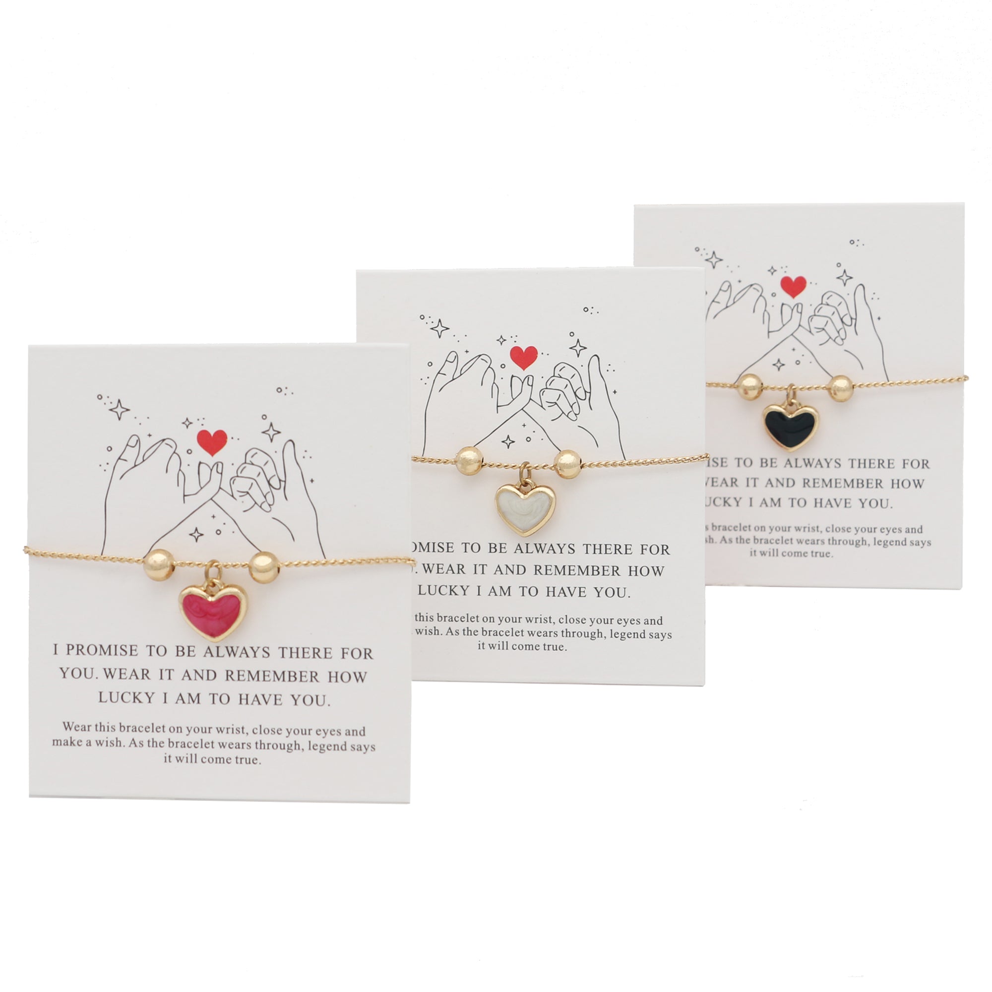 3 Best Friend Heart Bracelets