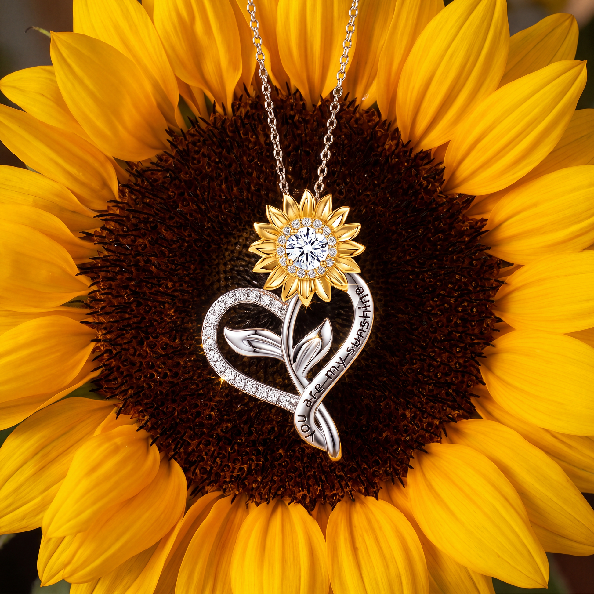 Sunflower Heart Necklace