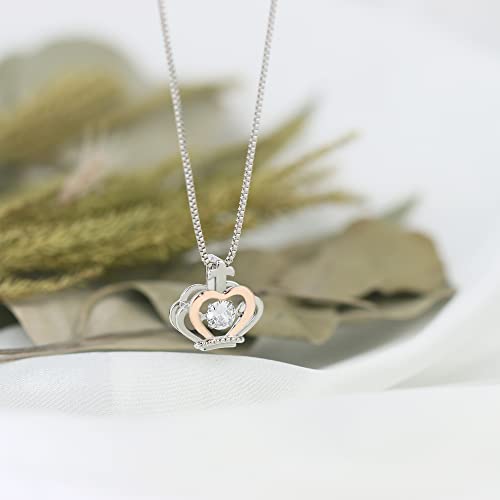 Daughter necklace from mom and dad, To my badass daughter necklace crown necklace for women, Daughter birthday gifts from mom, Necklace to daughter from father, Back to School gifts for girls from SmileBelle