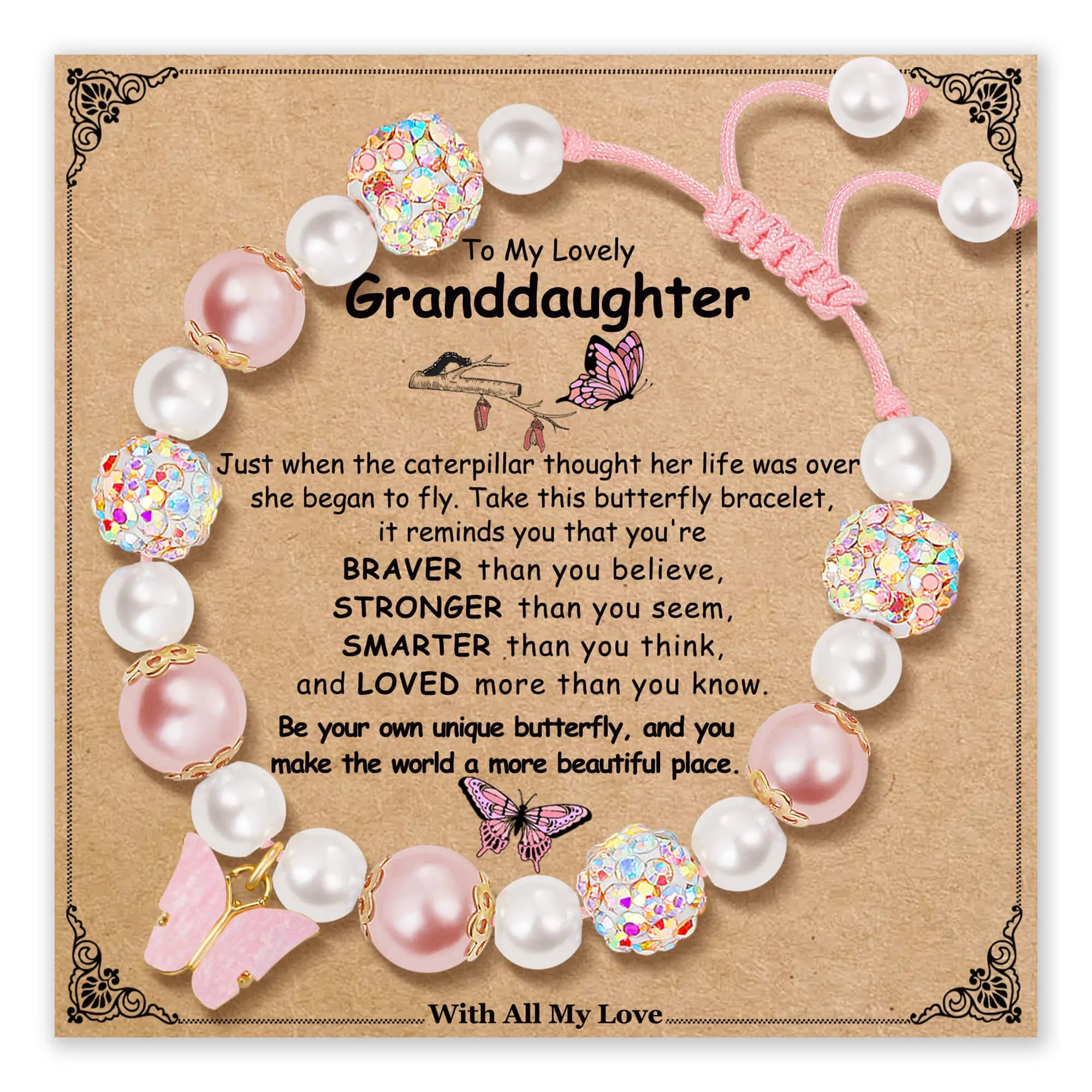 Granddaughter Butterfly Bracelet