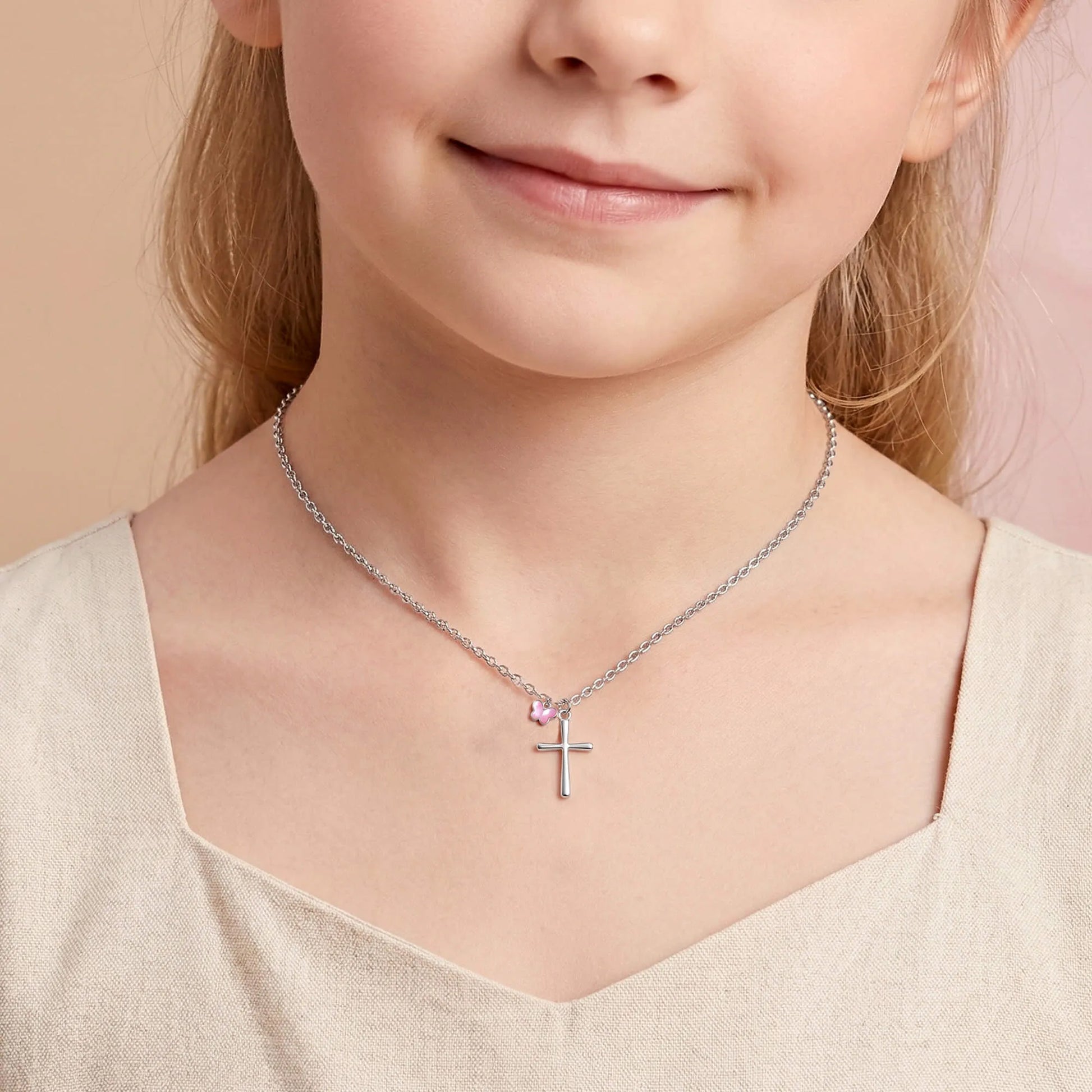 Beloved Cross Birthday Necklace for Girls