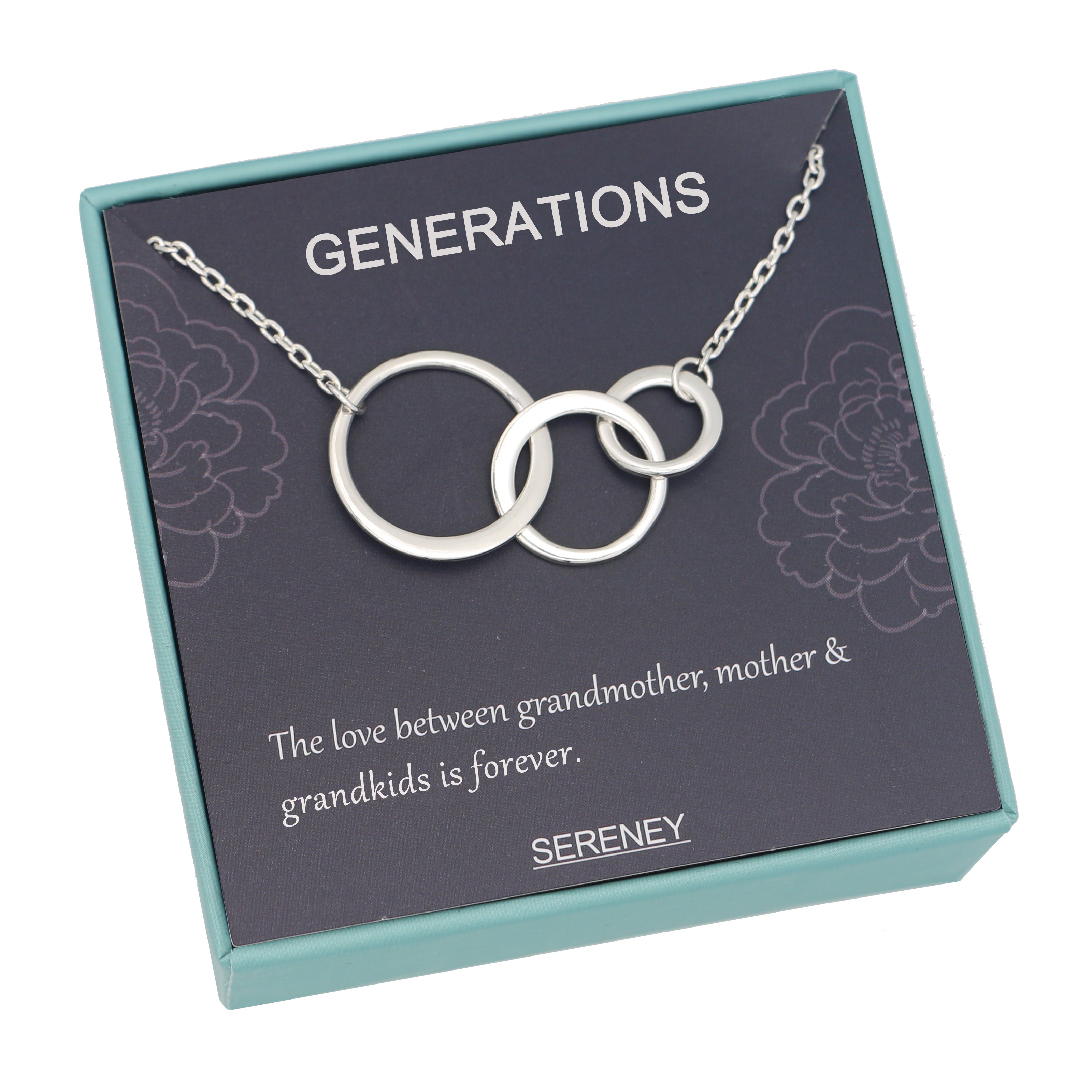 Sereney Nana Necklace for Women as Nana Christmas Gifts, Three Generations Necklace for Nana Gifts,Mom Nana Jewelry Grandma Christmas Gifts from Grandkids