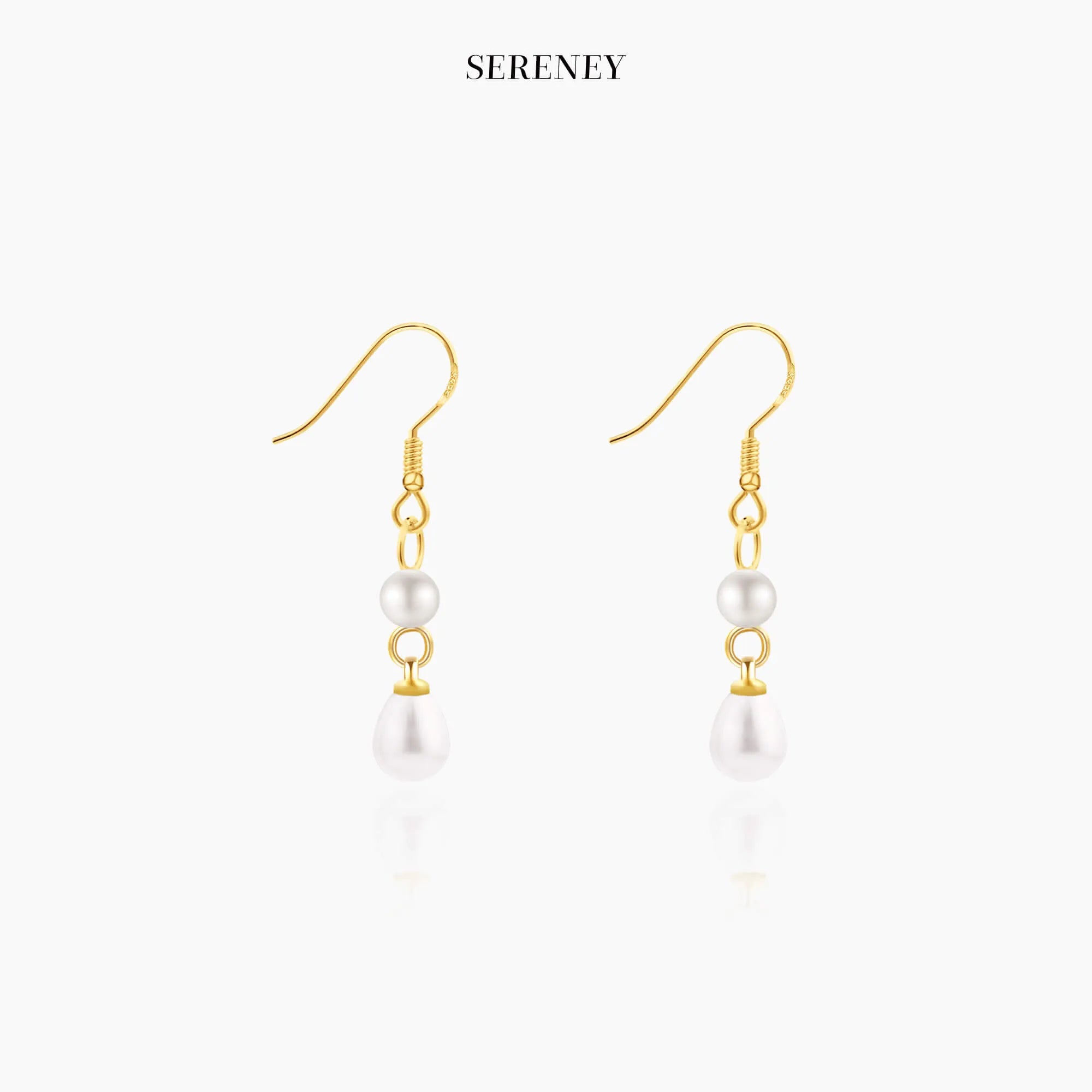 Gold-Tone Double Freshwater Pearl Drop Earrings