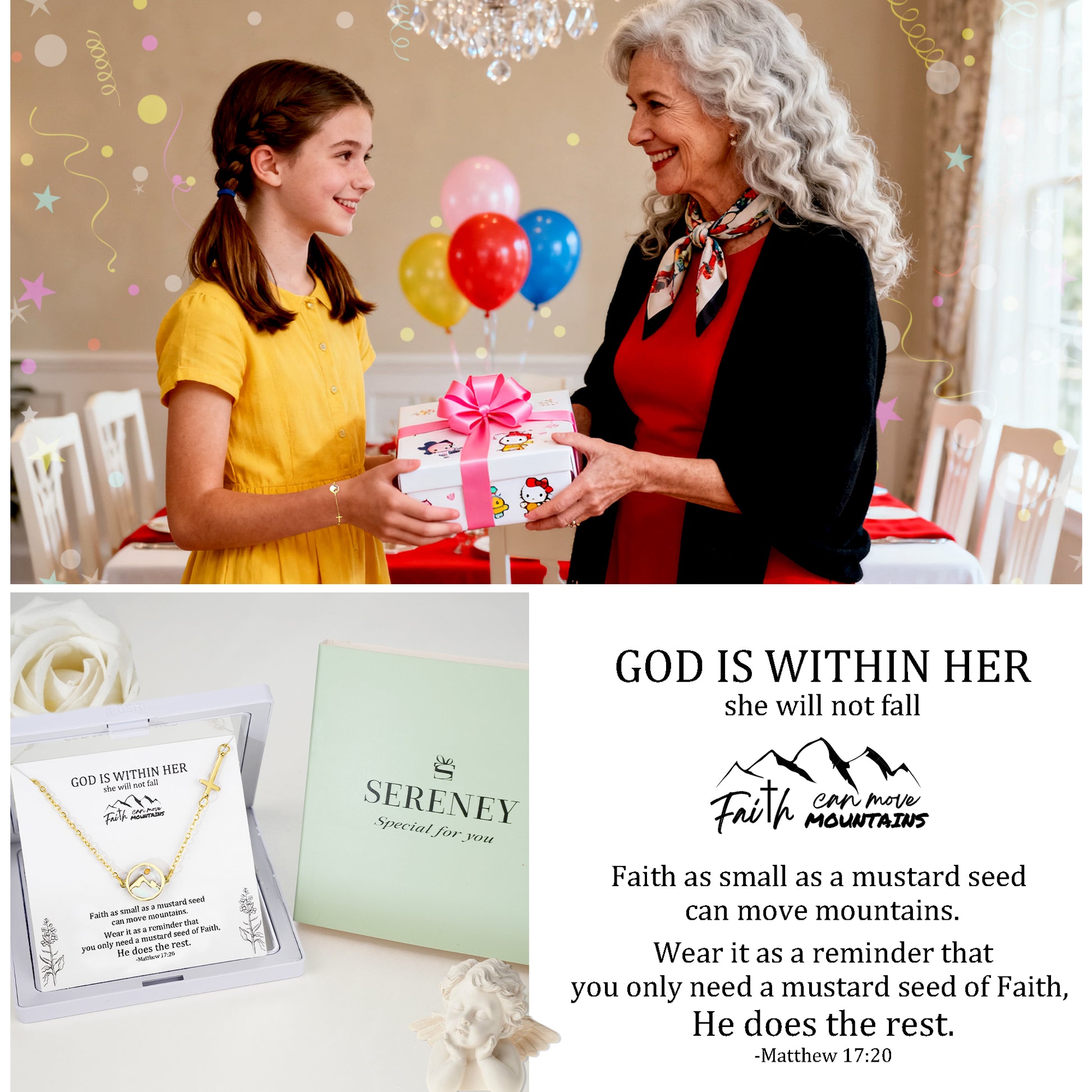 Mustard Seed Cross Bracelet