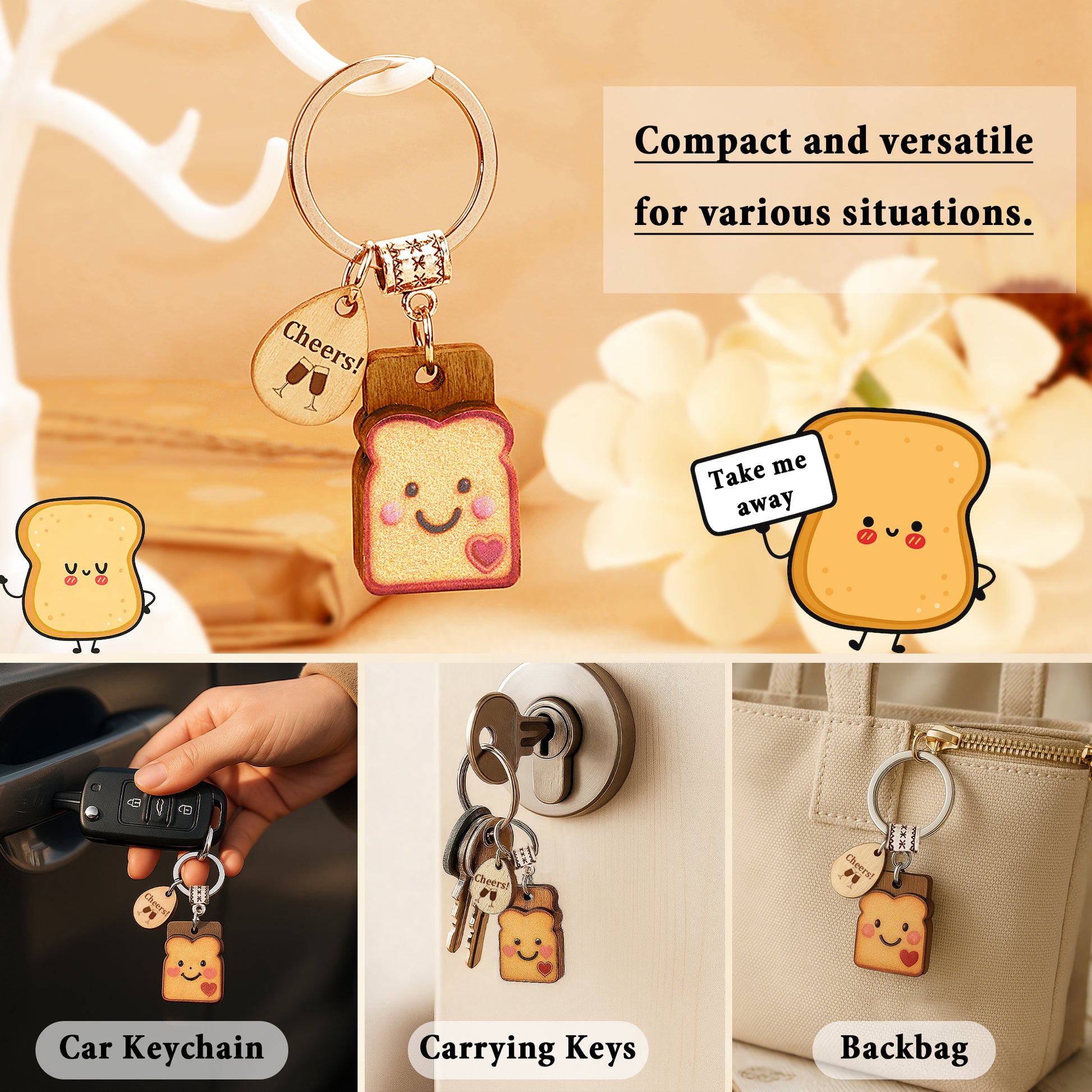 Toast Keychain as Coworker Gifts for Women