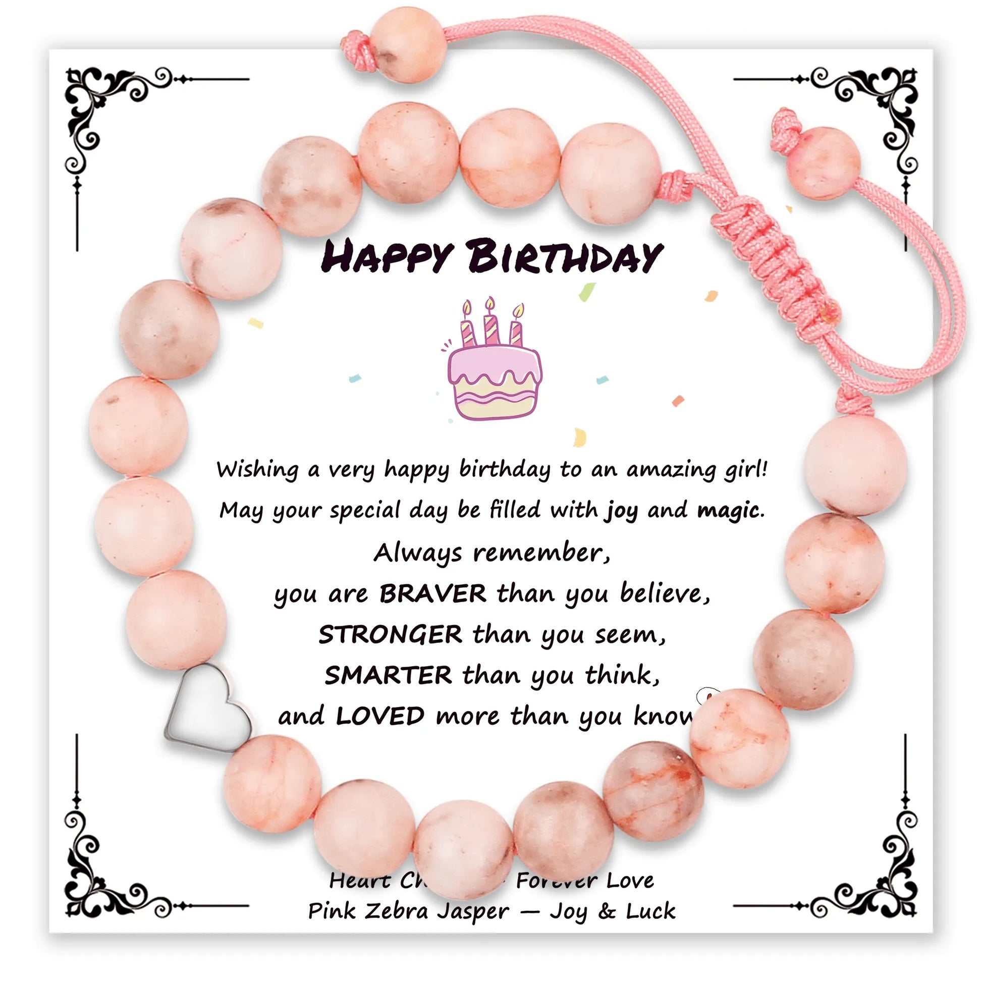 Magical Zebra Jasper Birthday Bracelet for Girls