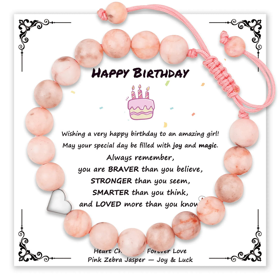Pink Zebra Stone Bracelet